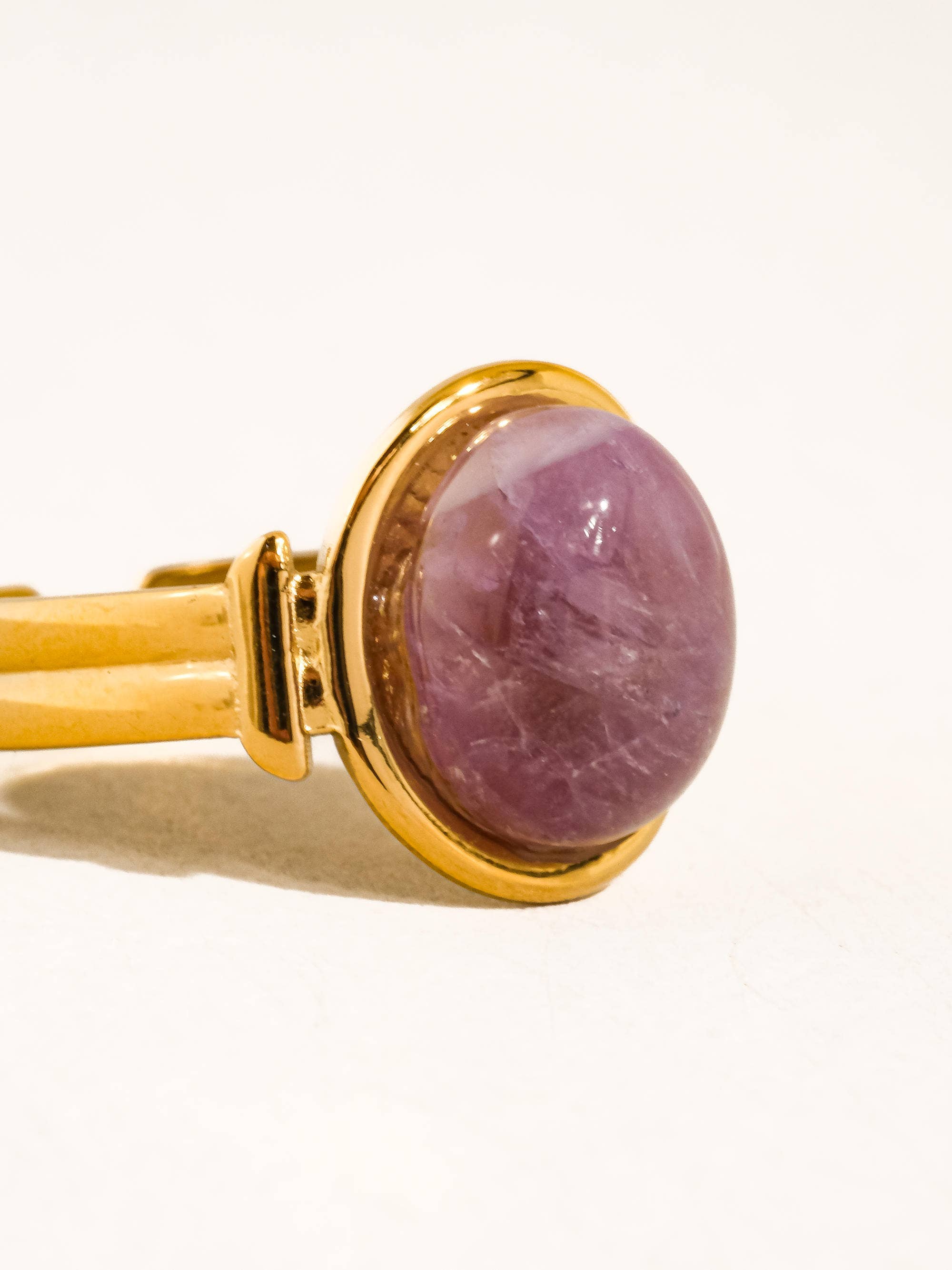 Flânerie Jett 18K Gold Non-Tarnish Pink Stone Adjustable Ring