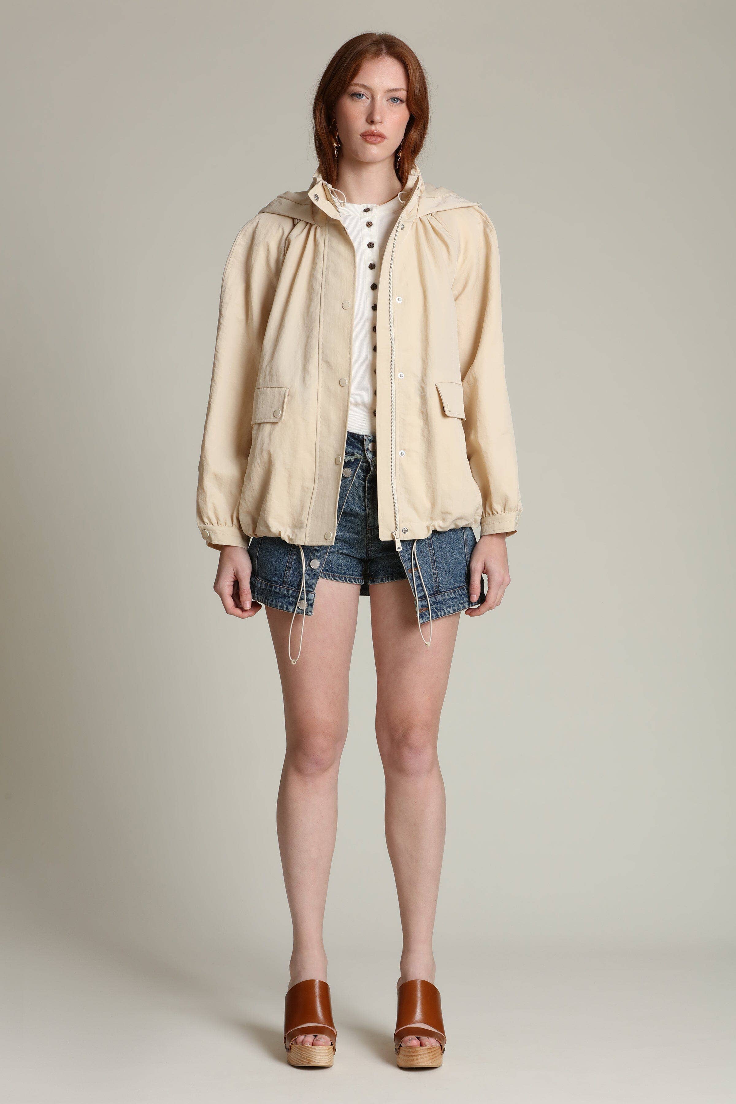 Avec Les Filles Nylon Balloon Sleeve Windbreaker