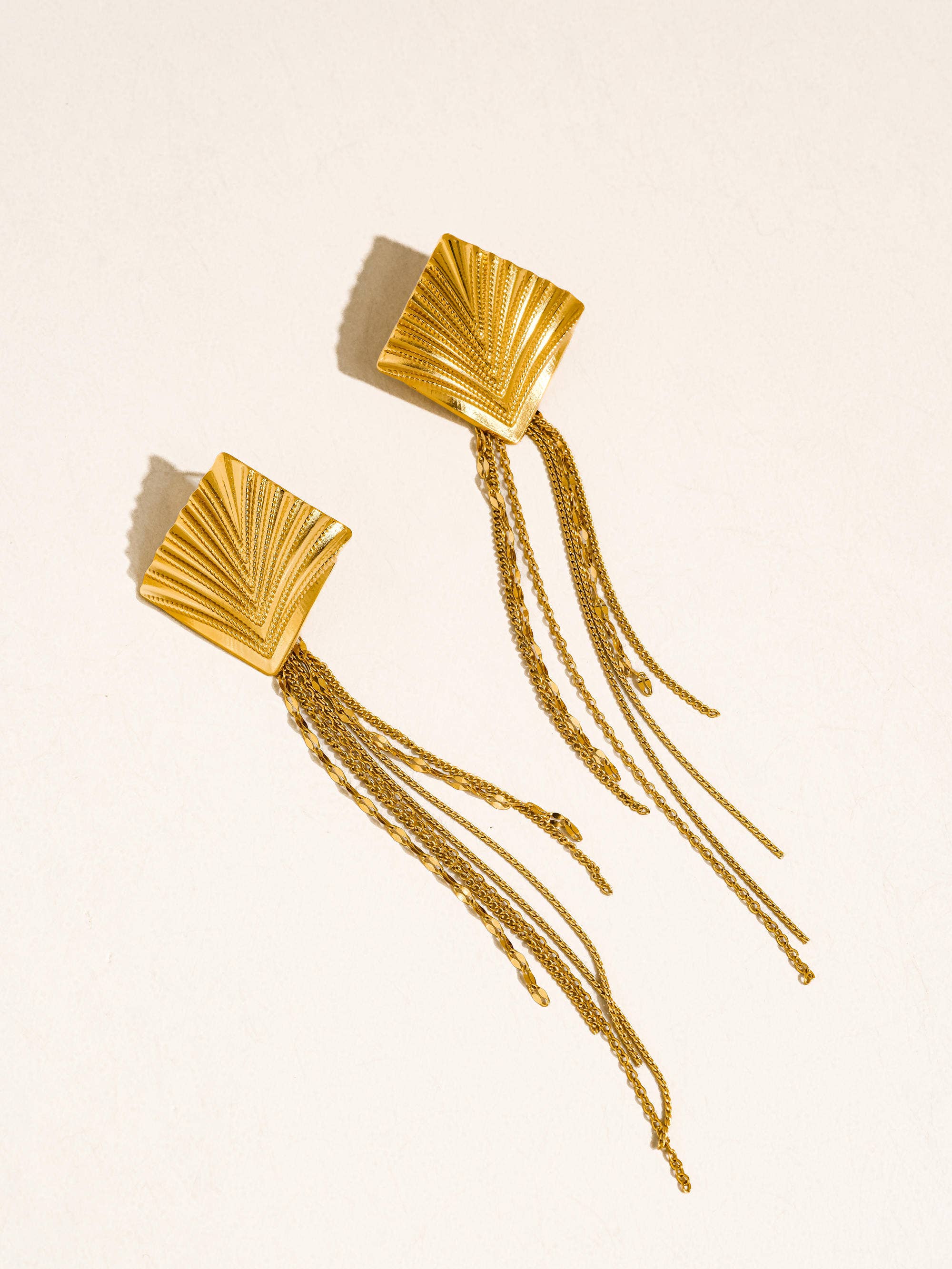 Flânerie Cancale 18K Gold Geometric Tassel Drop Earrings
