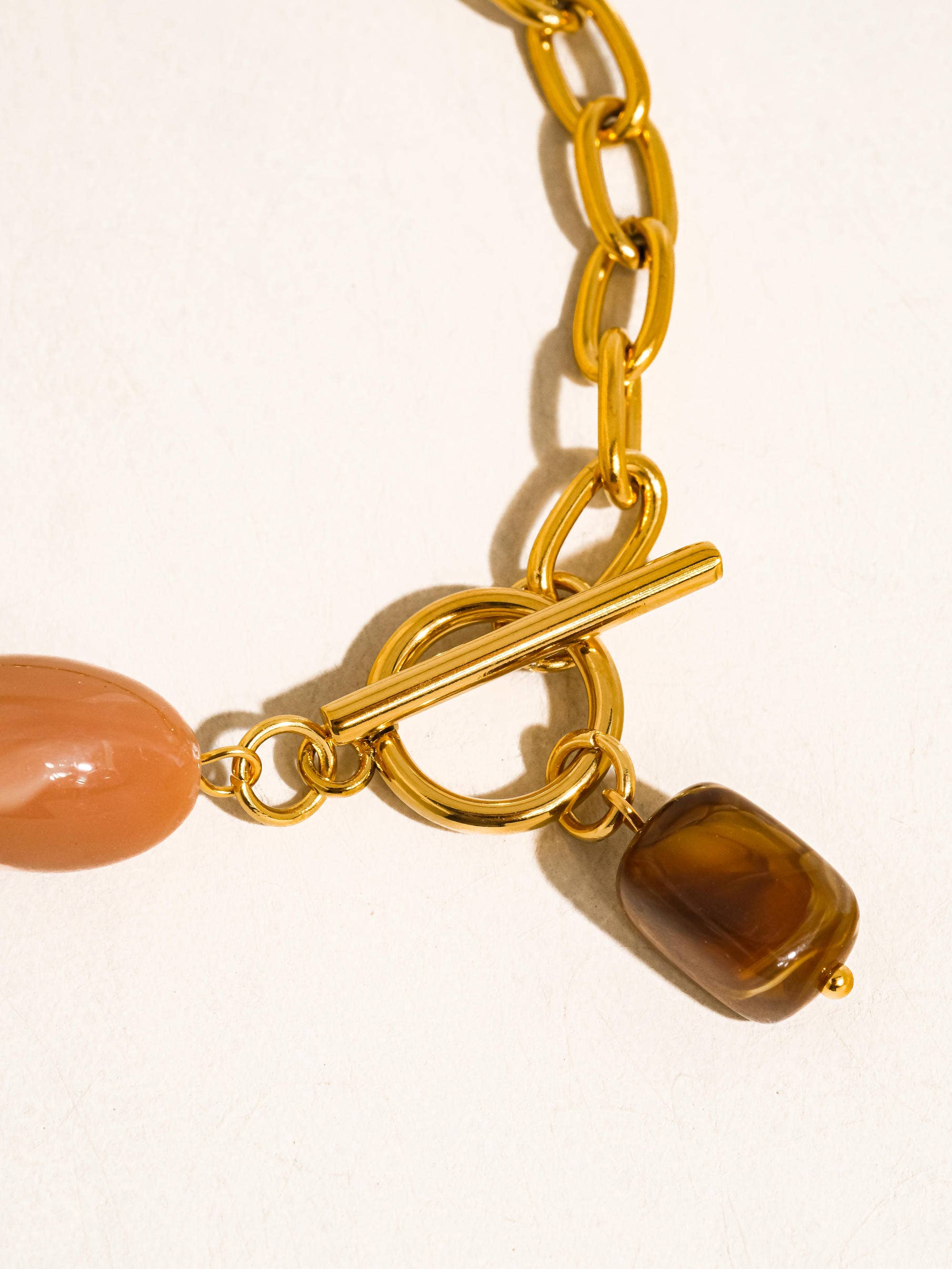 Flânerie Kenlie 18K Gold Non-Tarnish Agate Charm Bracelet