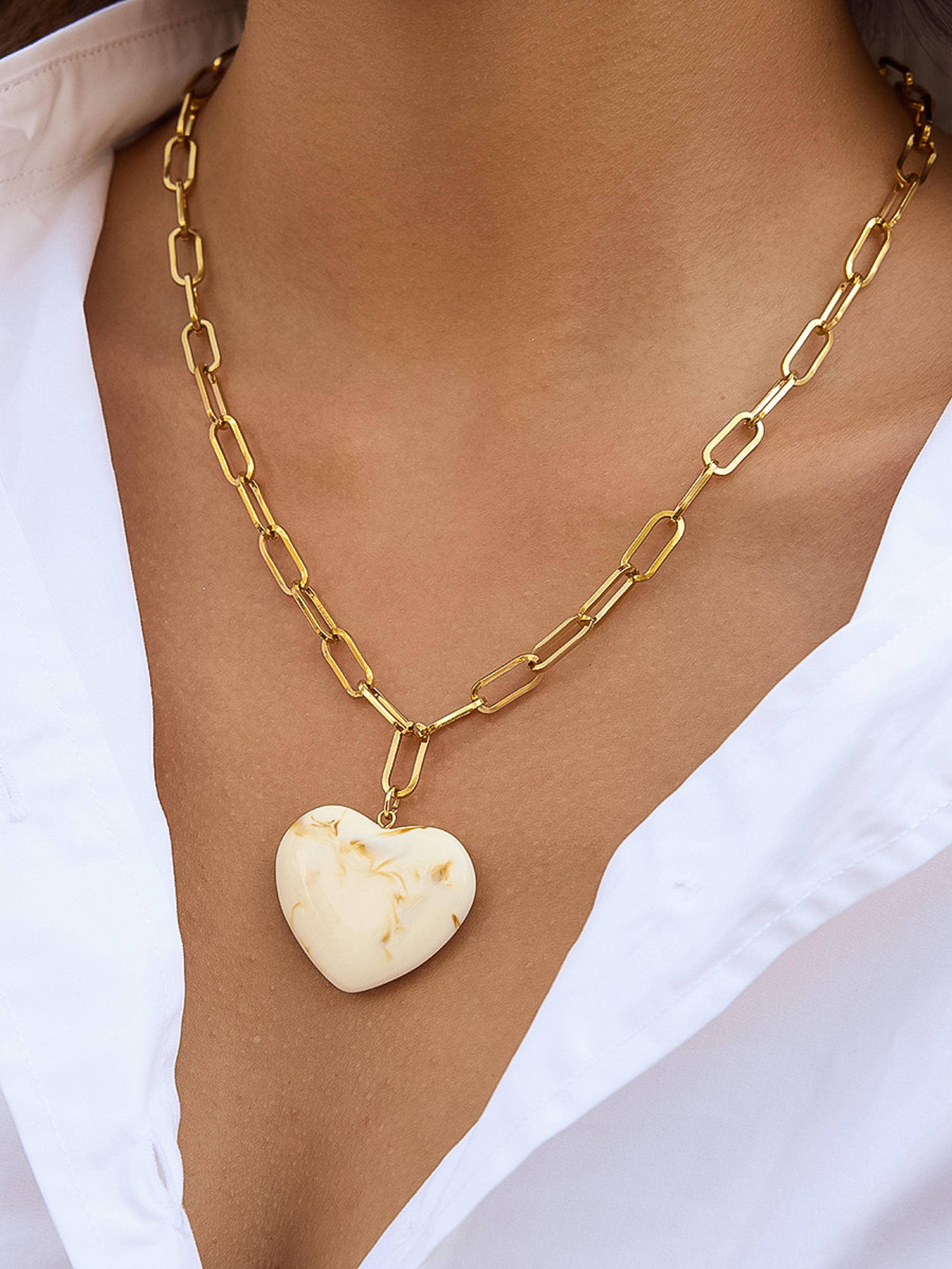 Flânerie Rouelle 18K Gold Heart Chain Necklace