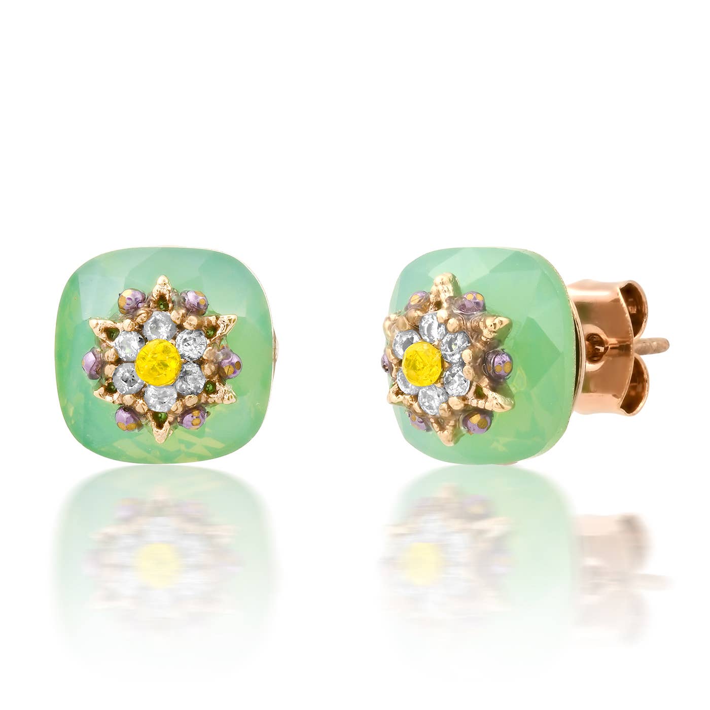 Tai Embellished Faceted Gem Studs HHE-23