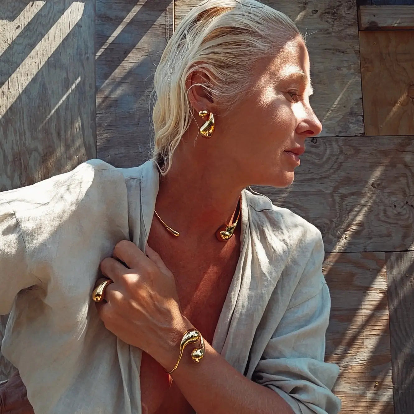 Bisjoux Gold Plated Droplet Earring