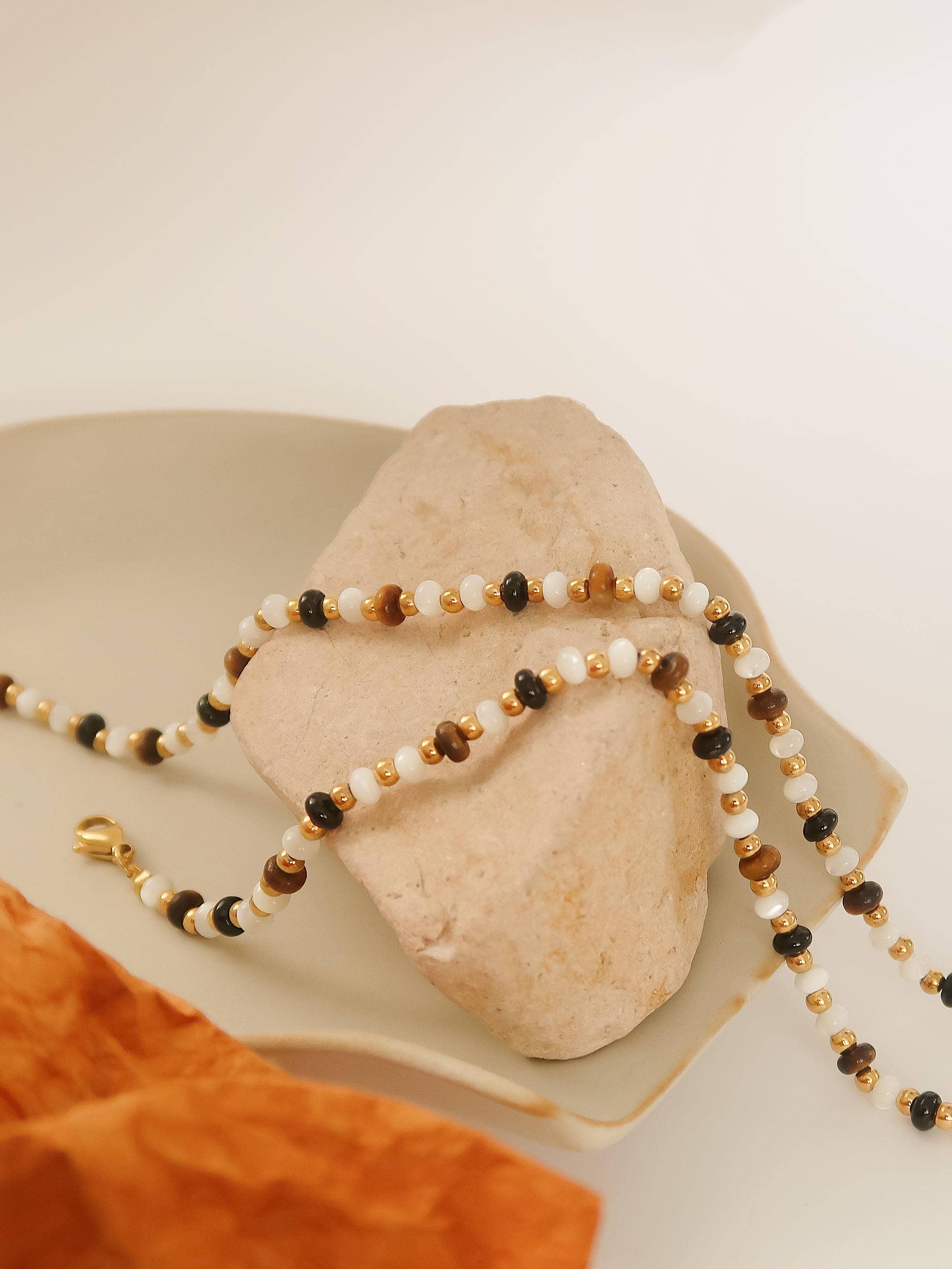 Flânerie Arrow 18K Gold Boho Beaded Necklace