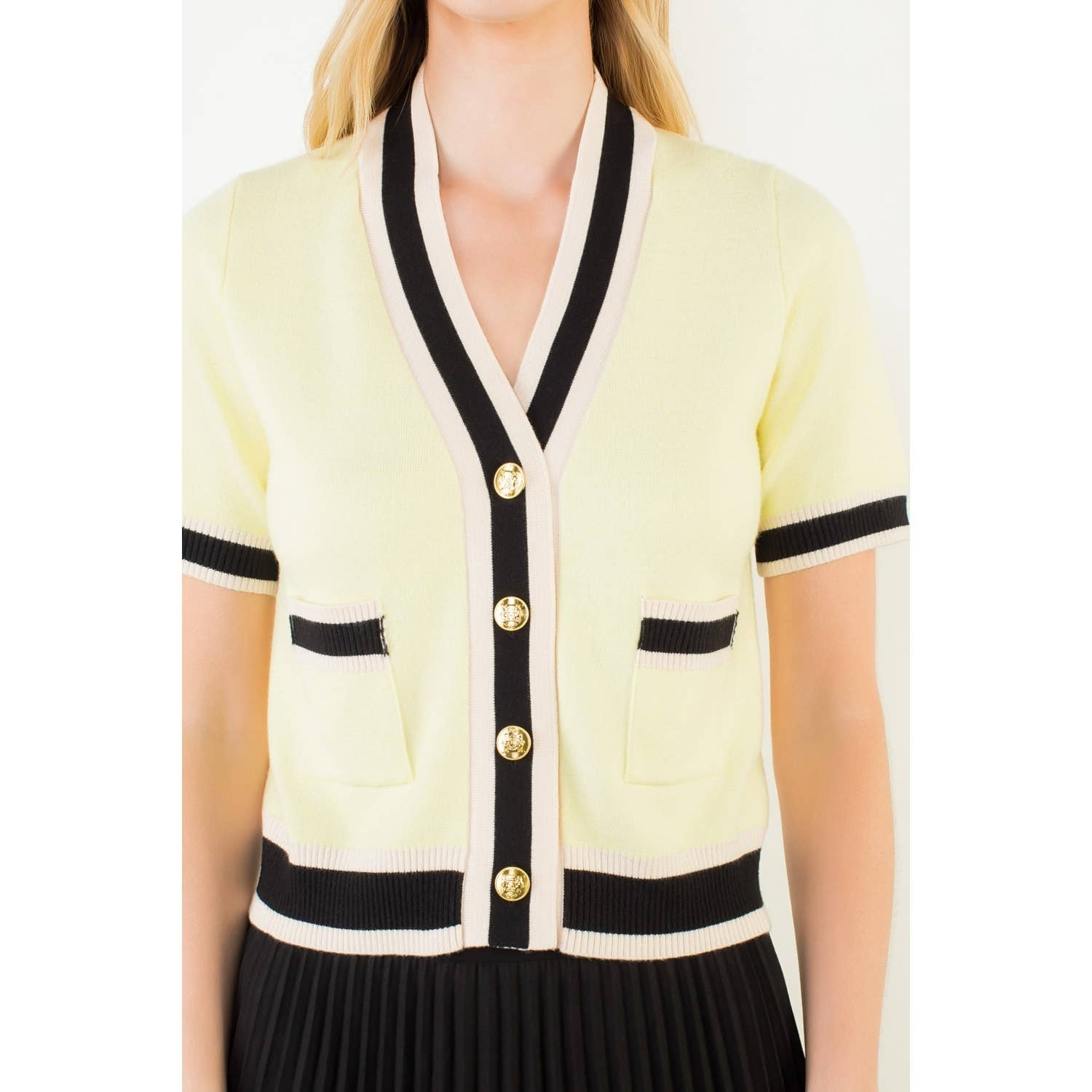 THML Short Sleeve Button Down Cardigan