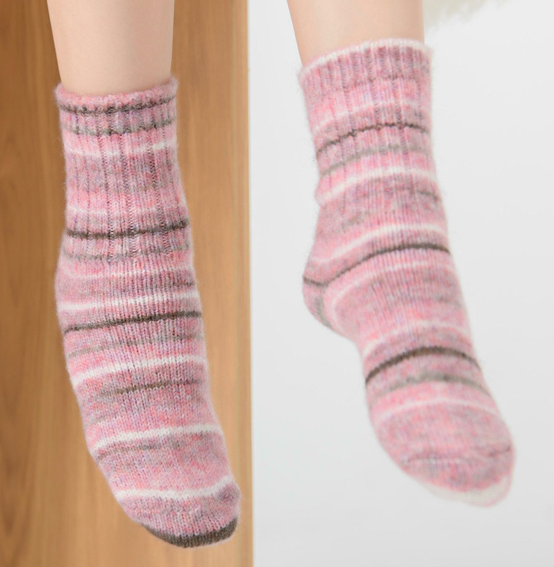 Comfortarians Stripes Wool Socks For Women | Cozy Wool Angora Socks