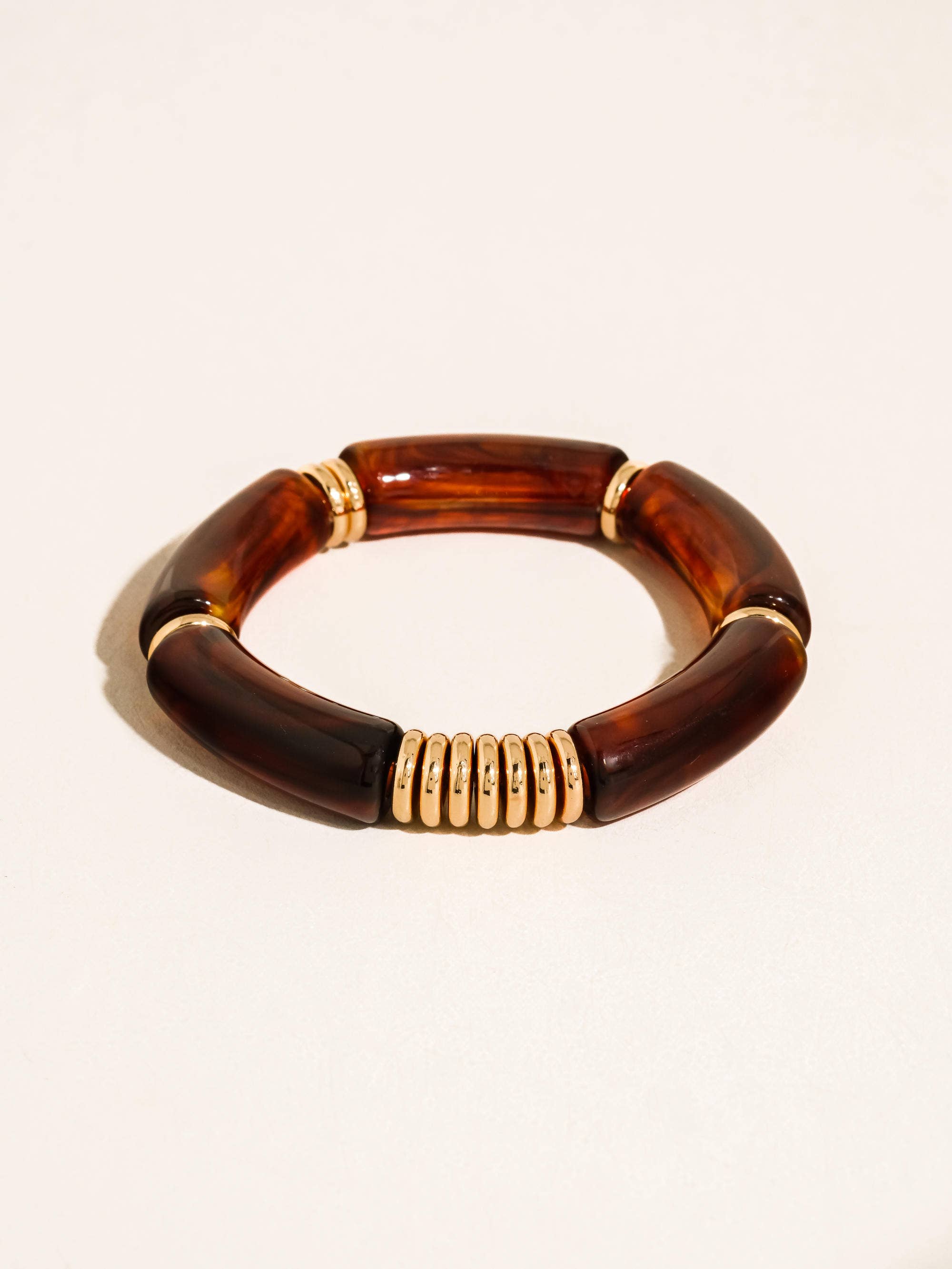 Flânerie Cove 18K Gold Non-Tarnish Chunky Resin Bangle Set