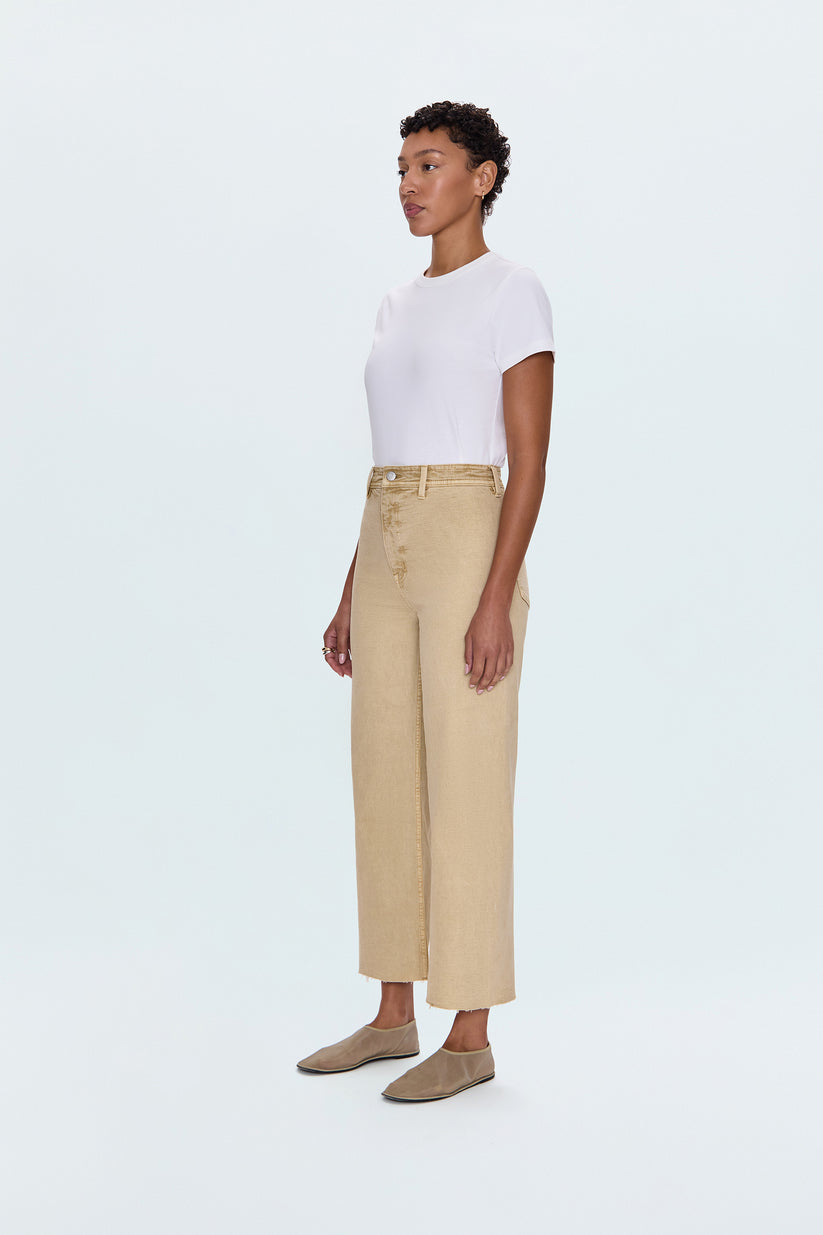 Pistola Penny Crop High Rise Wide Leg - Sand Dollar