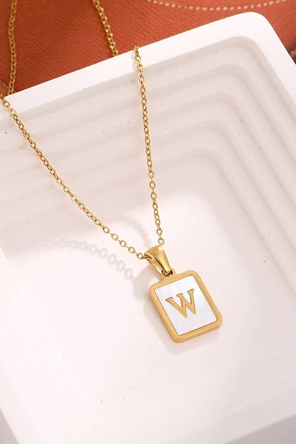 Josslyn MOP Initial Card Necklace 40NK314