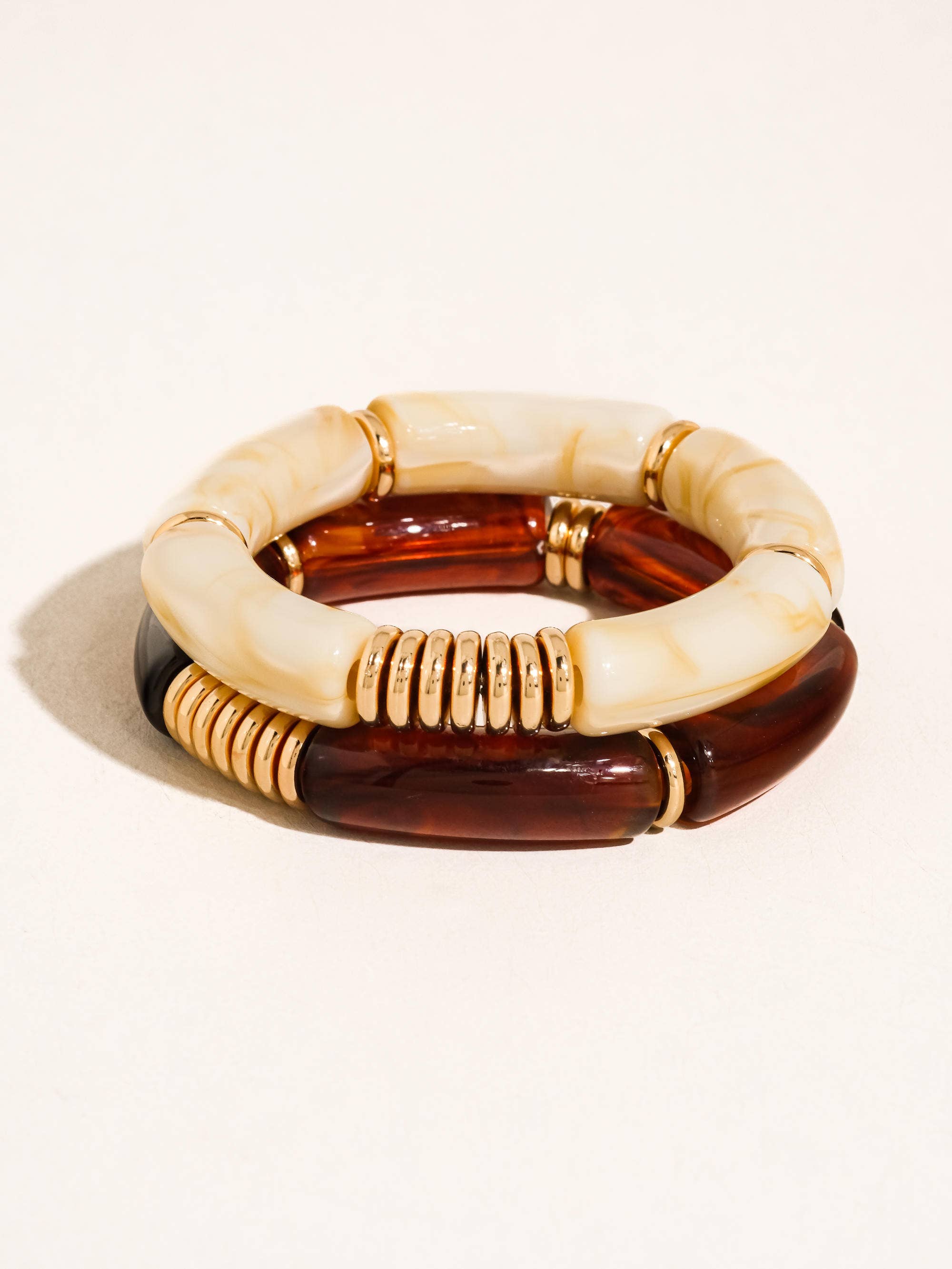 Flânerie Cove 18K Gold Non-Tarnish Chunky Resin Bangle Set