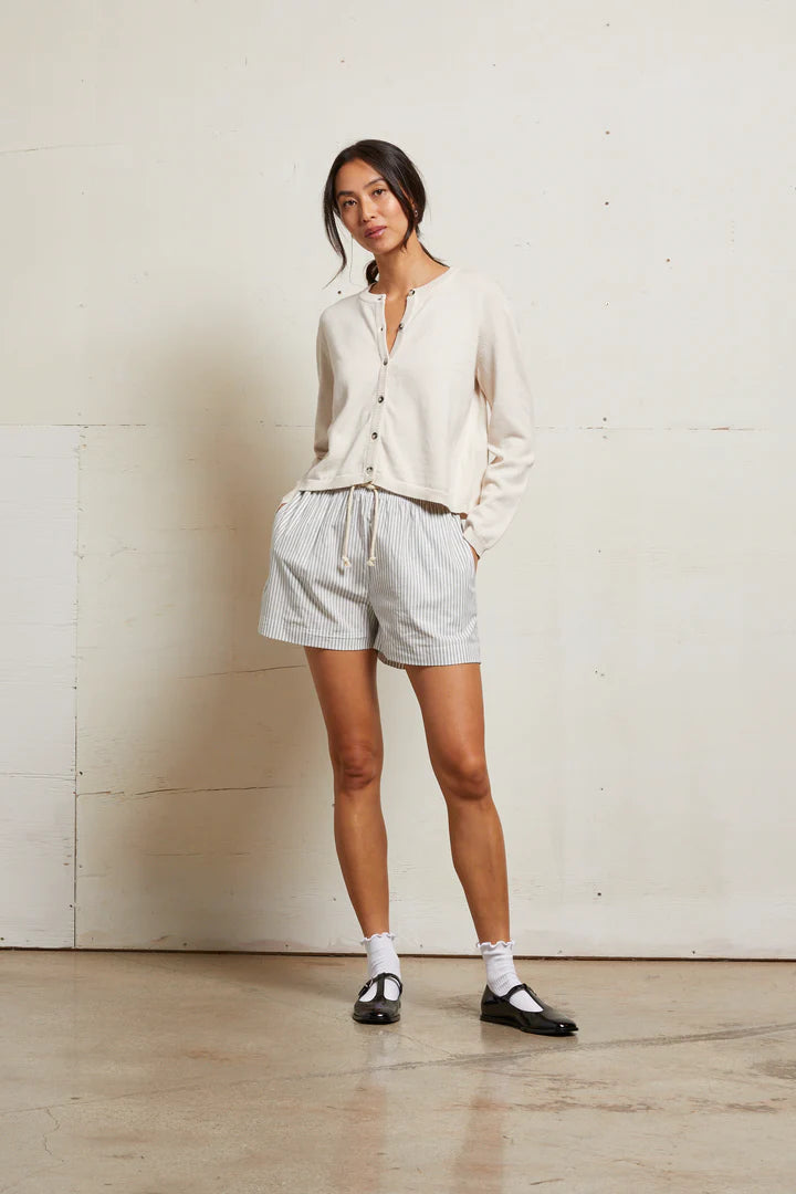 Perfect White Tee Riley Poplin Stripe Short