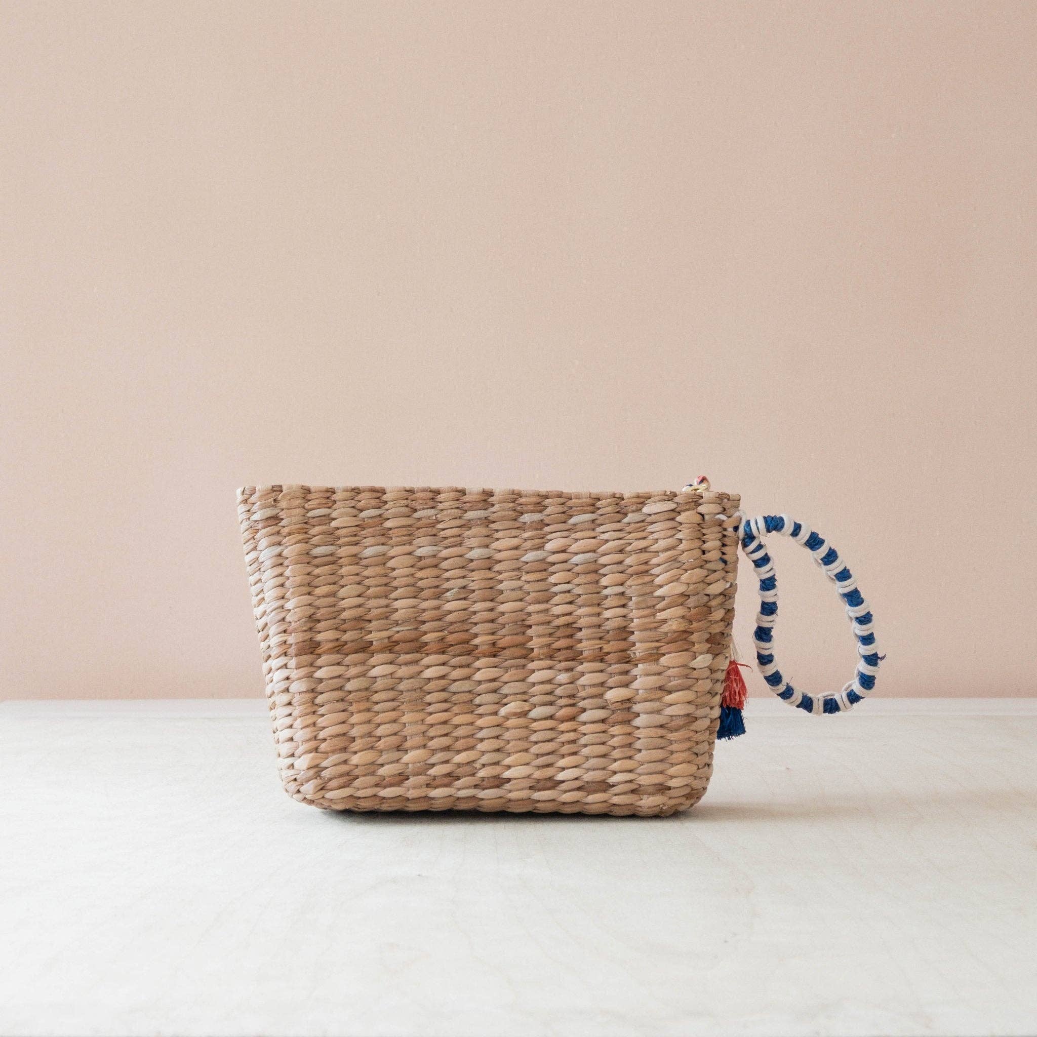 Mini Woven Pouch with Wristlet and Embroidered Sardine Can – Handwoven Pouch | LIKHÂ