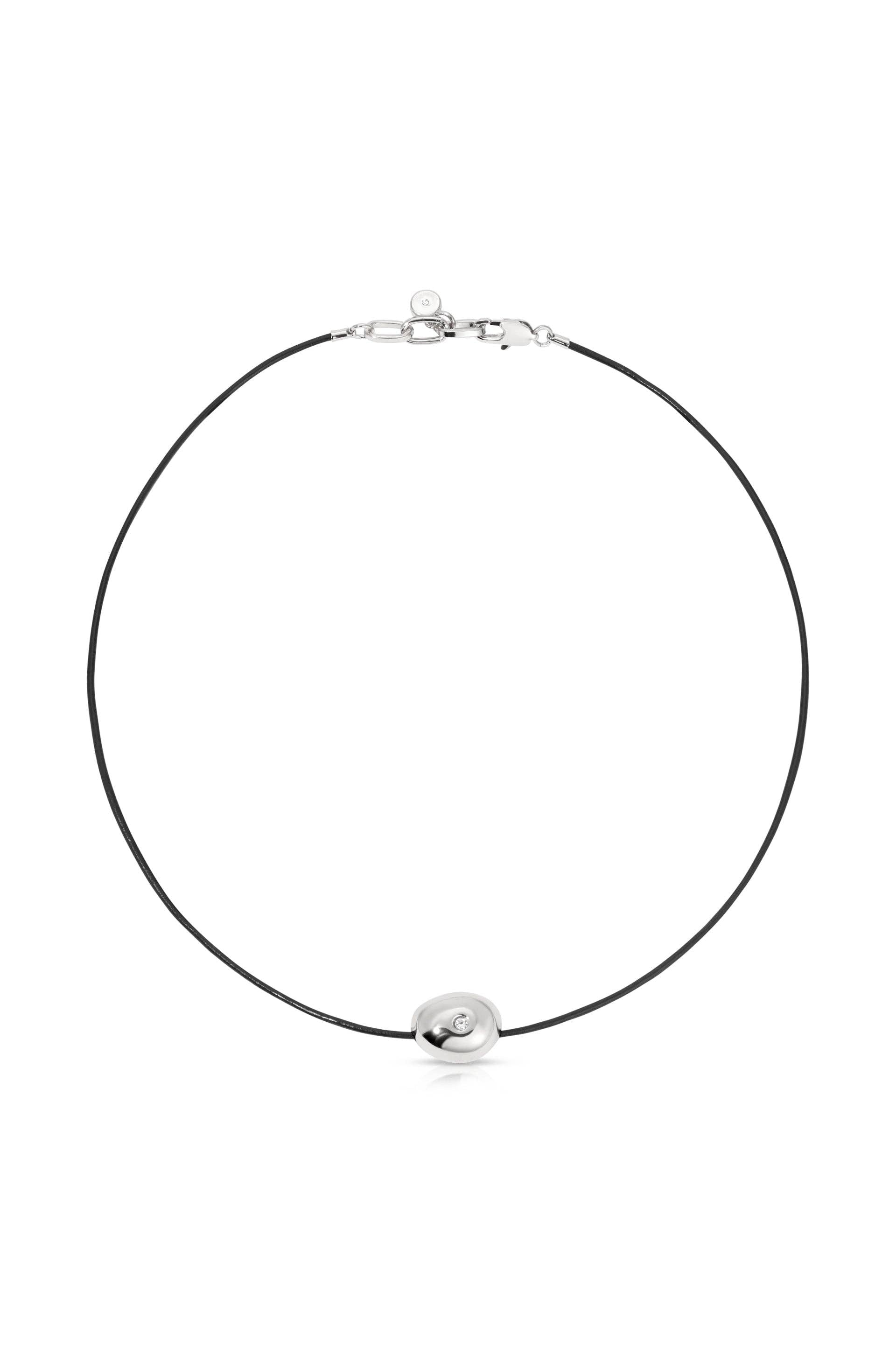 Ettika Polished Pebble Leather Pendant Necklace