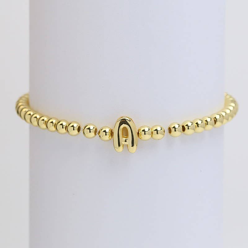 Josslyn Initial Monogram Bubble Stretch Bead Bracelet
