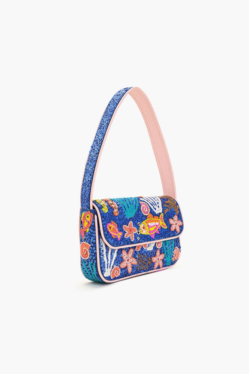 America & Beyond Underwater Paradise Beaded Shoulder Bag