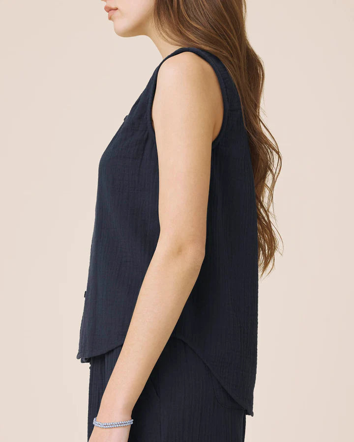 Splendid Ava Gauze Button Tank RS6W000