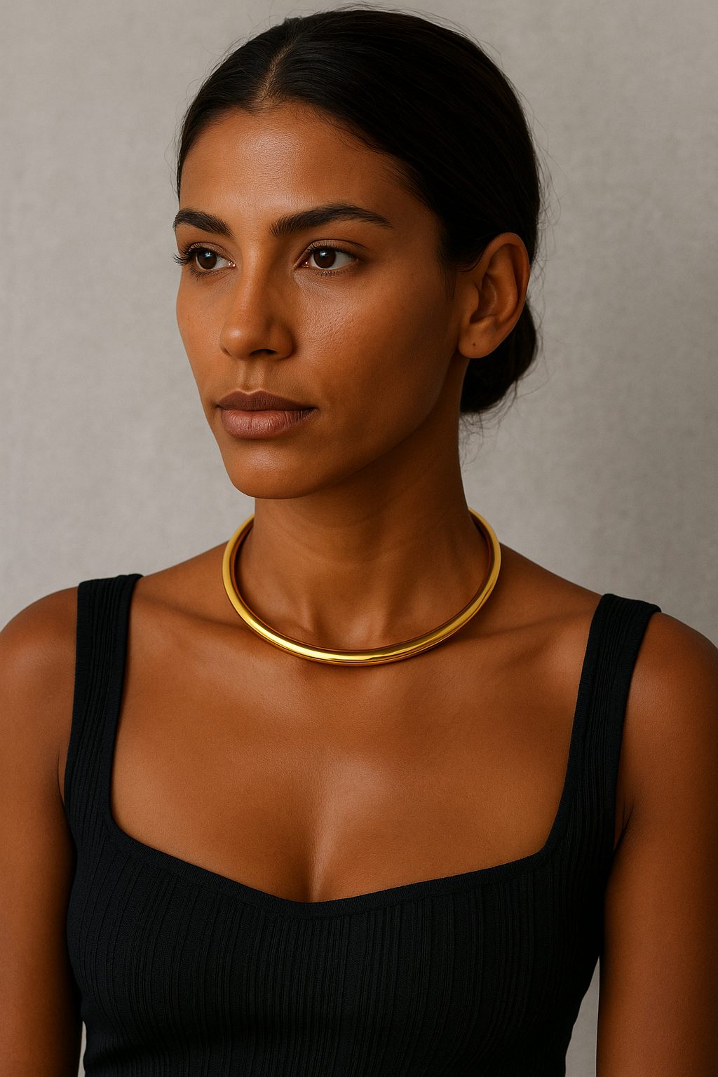 Sahira Azaria Cuff Necklace in gold