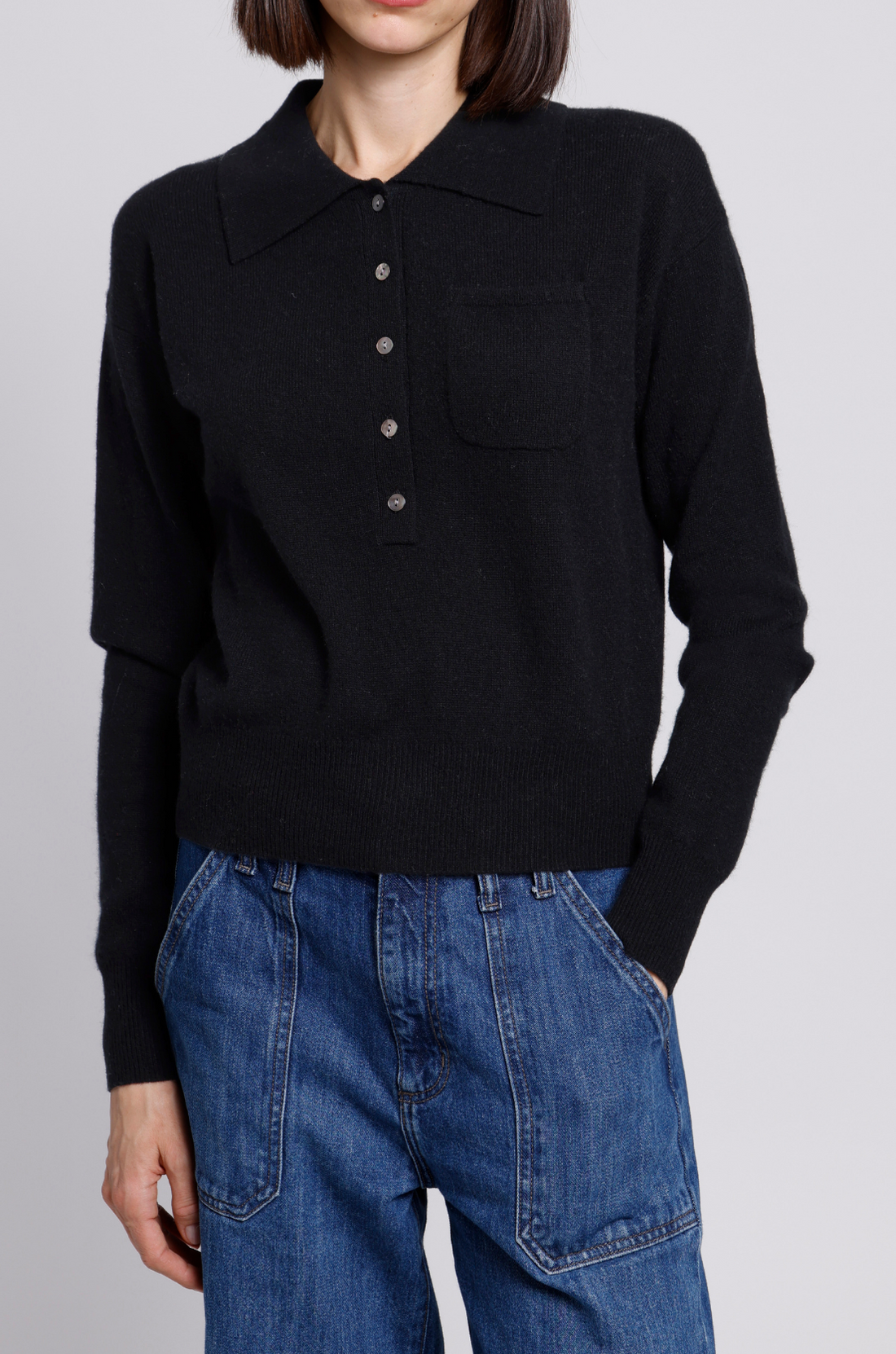 Minnie Rose Cashmere Henley Polo 99173