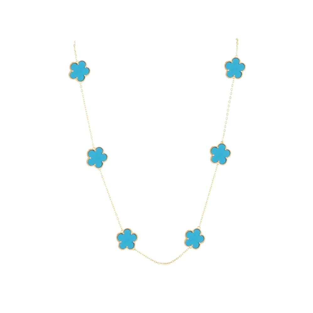 Sahira Adeline Clover Necklace in Turquoise / 15mm
