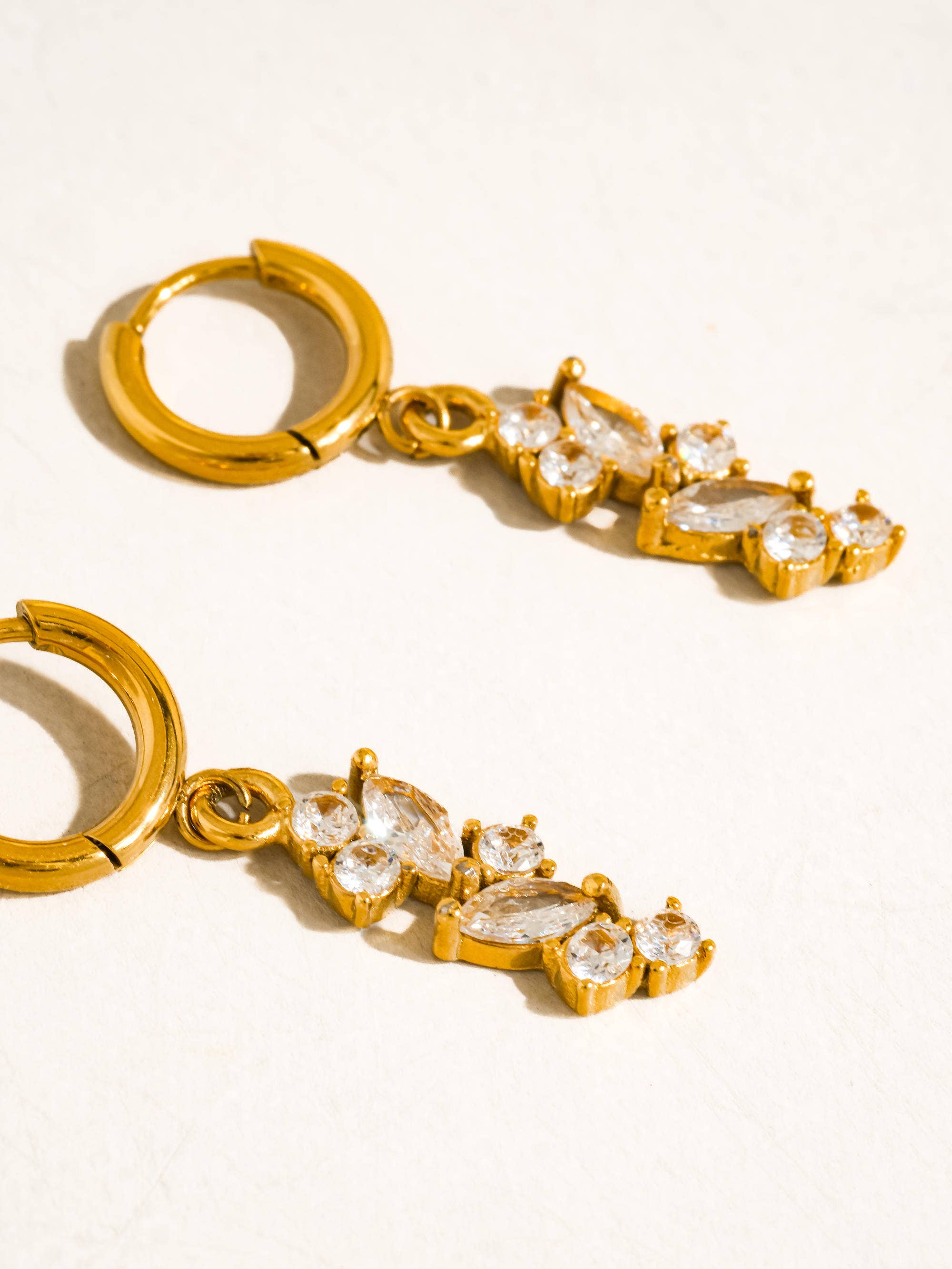Flânerie Cielo 18K Gold Non-Tarnish CZ Drop Glam Earrings