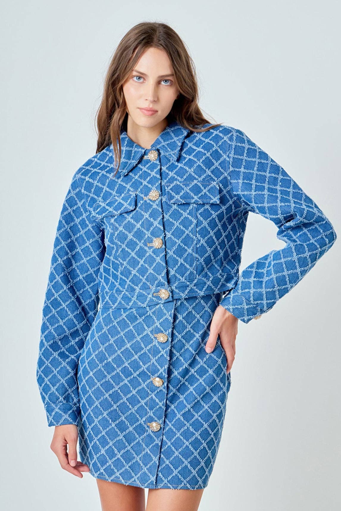 Endless Rose Distressed Cropped Denim Jacket