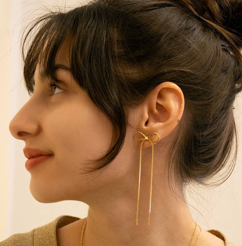 Amano Studio Long Bow Stud Earrings