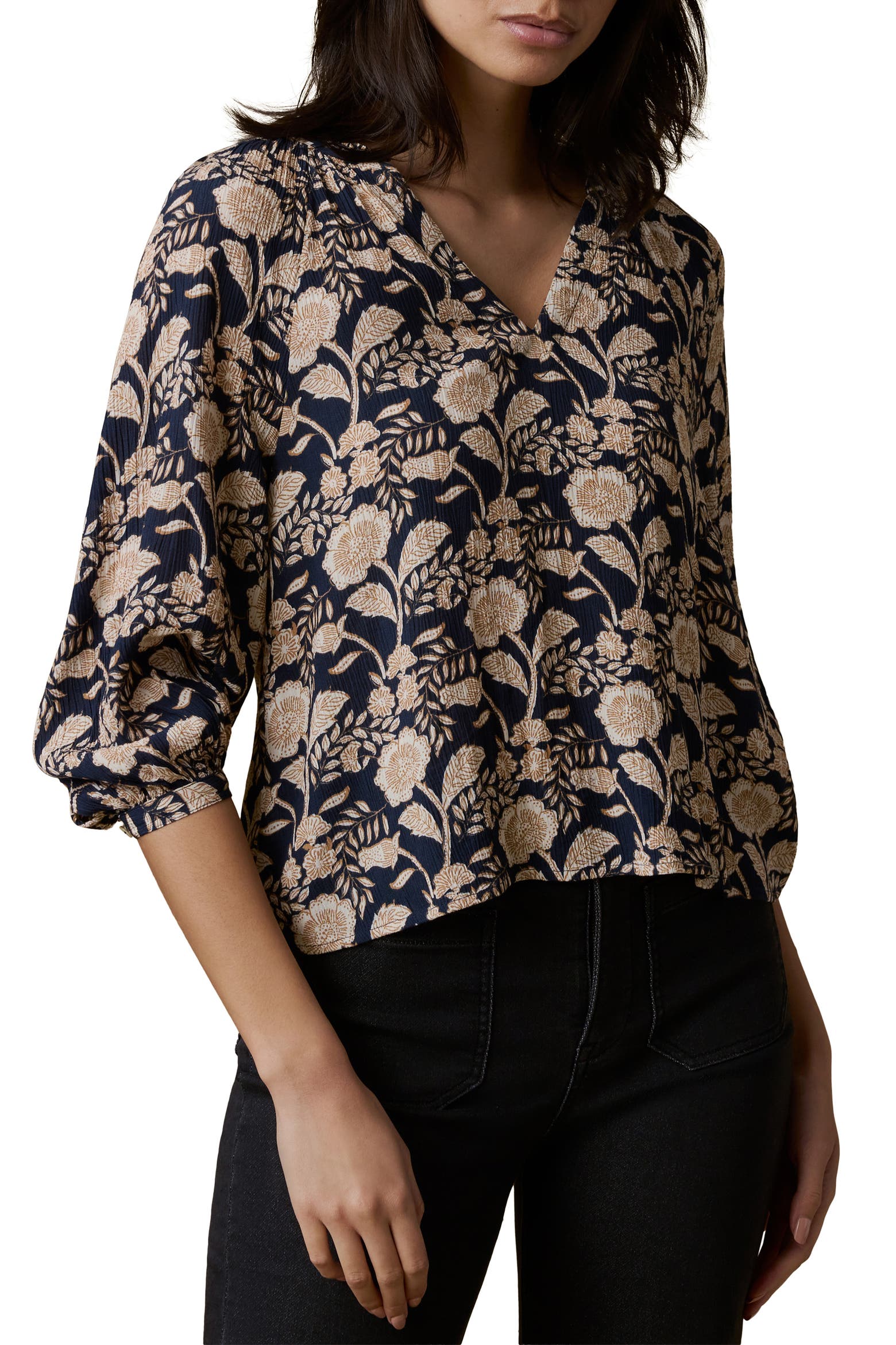 Faherty Portia Top - Avignon Floral Print