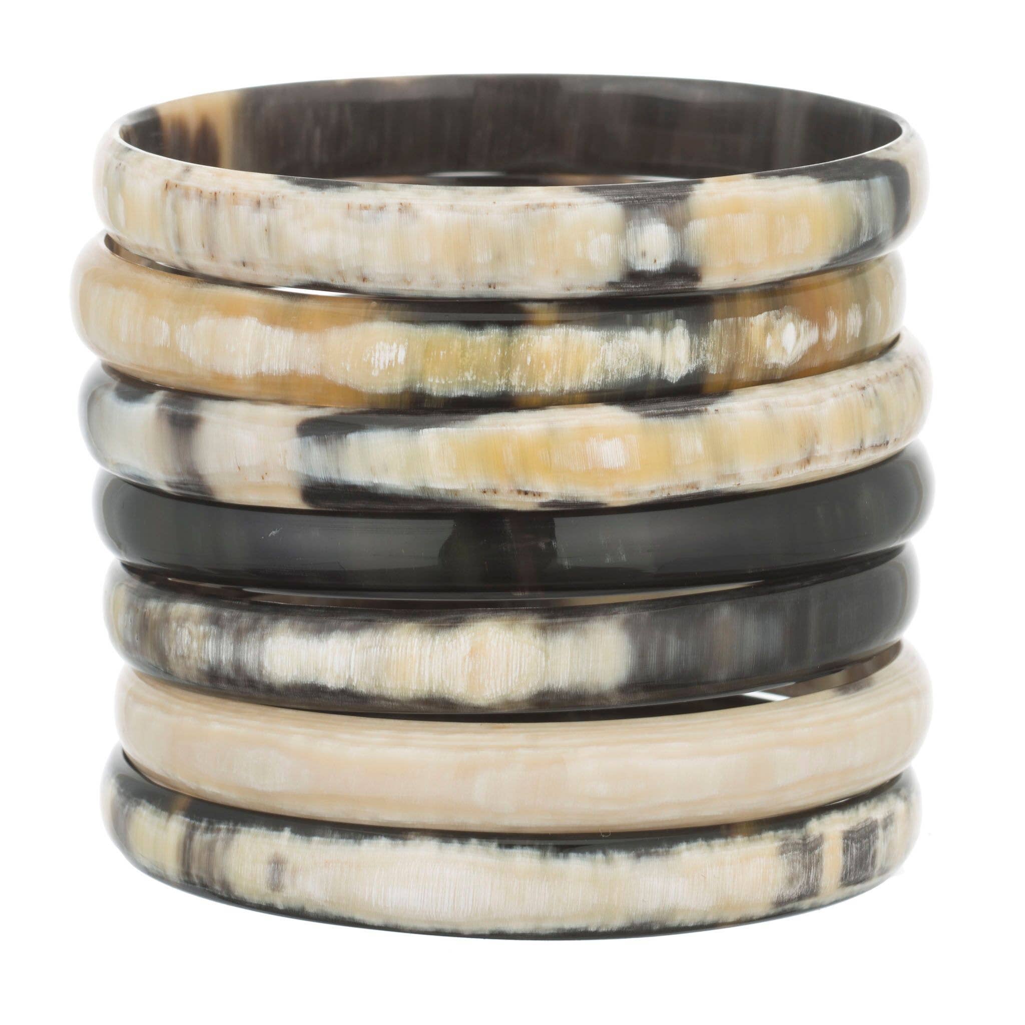 VIVO Dark Natural Horn Bangle Set CTB072
