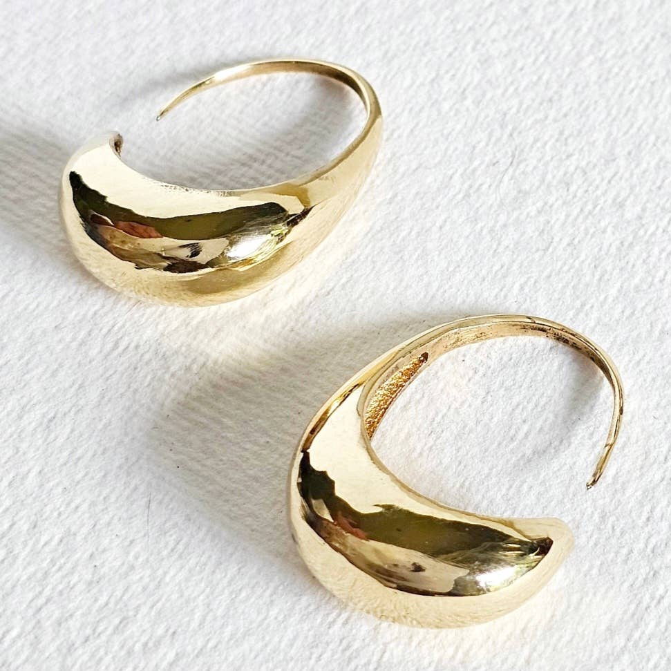Bisjoux Brass Hoop Arc Earrings