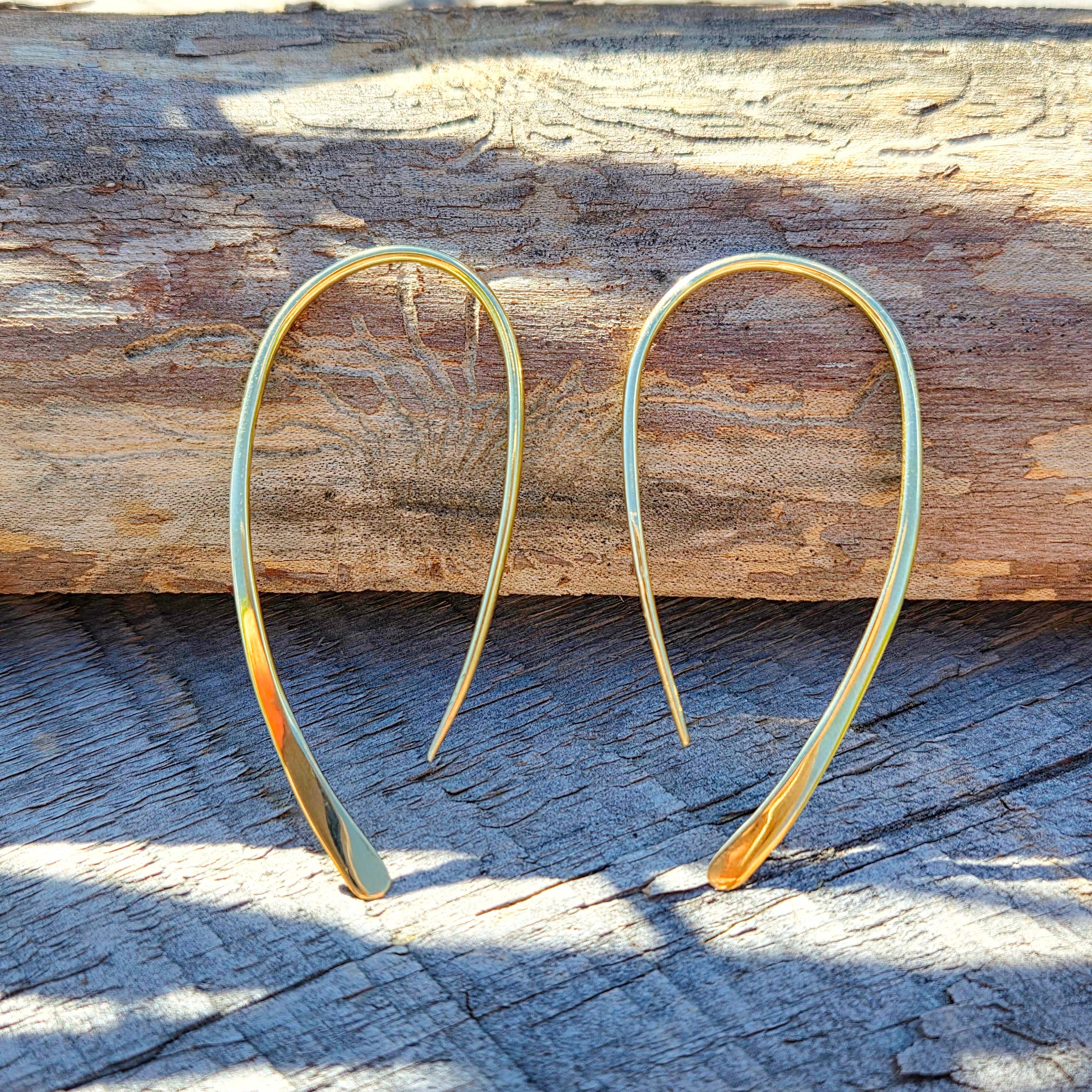 Bisjoux Brass Hoop Wire Arc Hoop Earrings