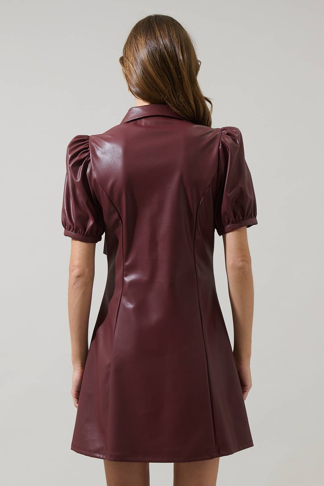 Sugarlips Anisa Leather Kezzy A-line Mini Dress