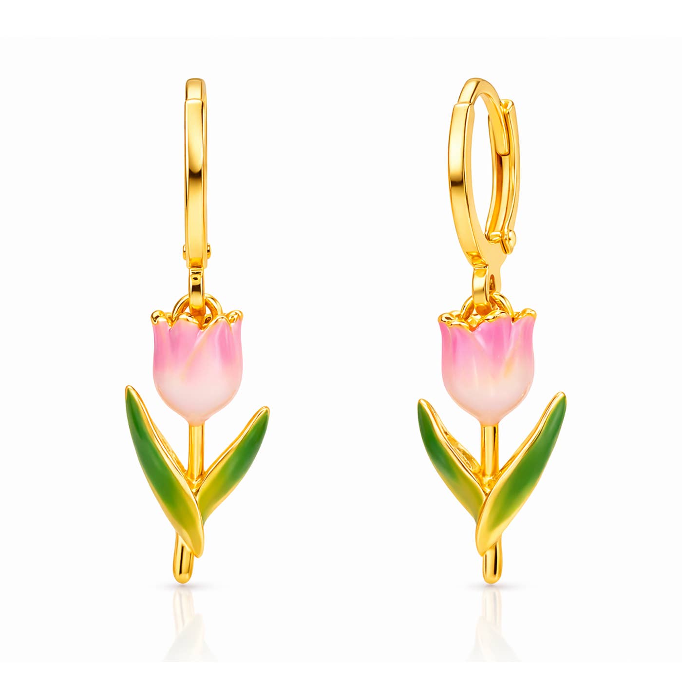 Tai Jewelry Enamel Tulip Earrings HME-32