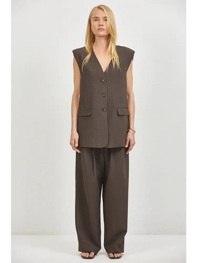 a.ren Lior Pleated Boyfriend Pant