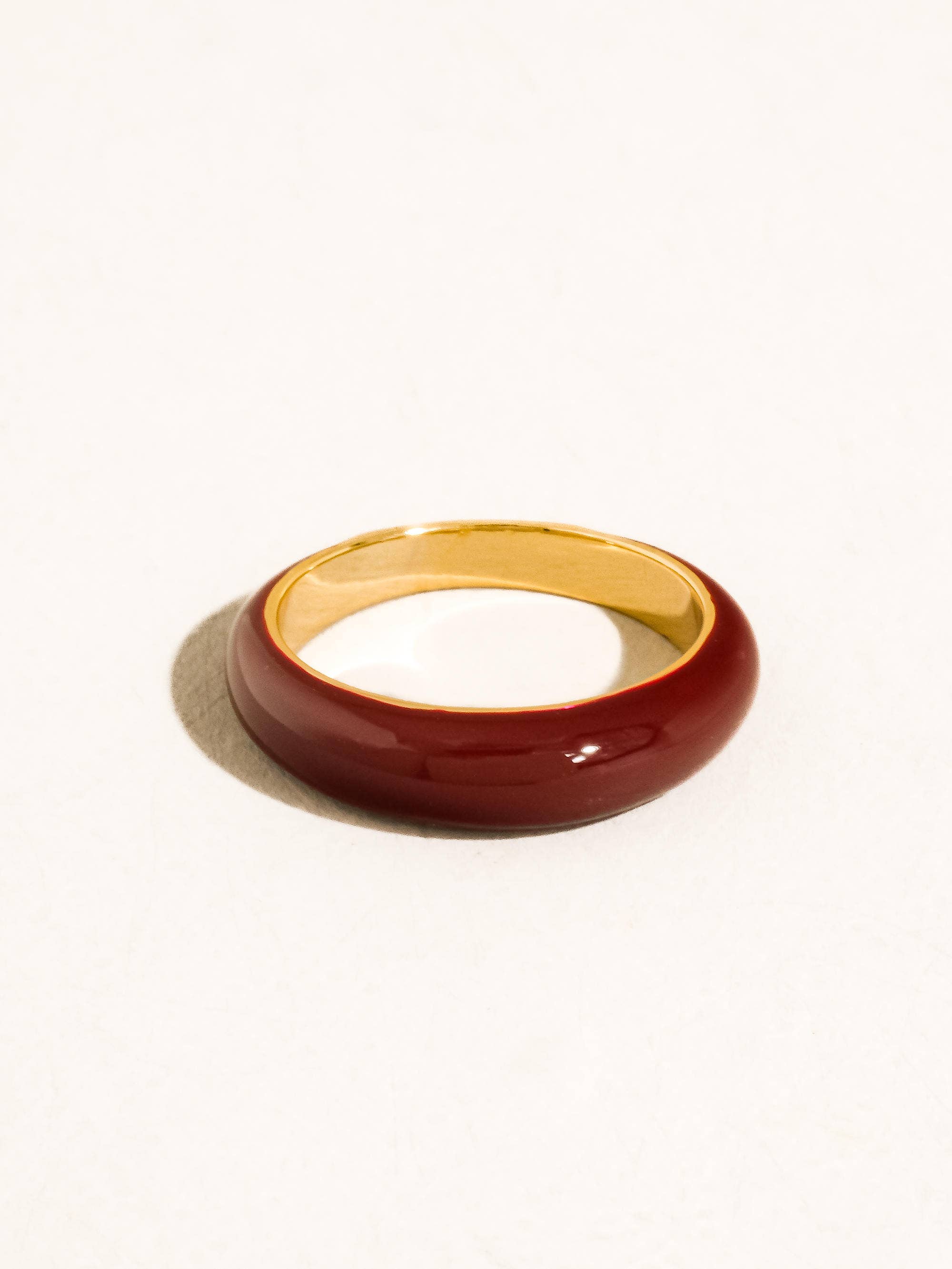 Flânerie Lottie 18K Gold Vintage Enamel Band Ring