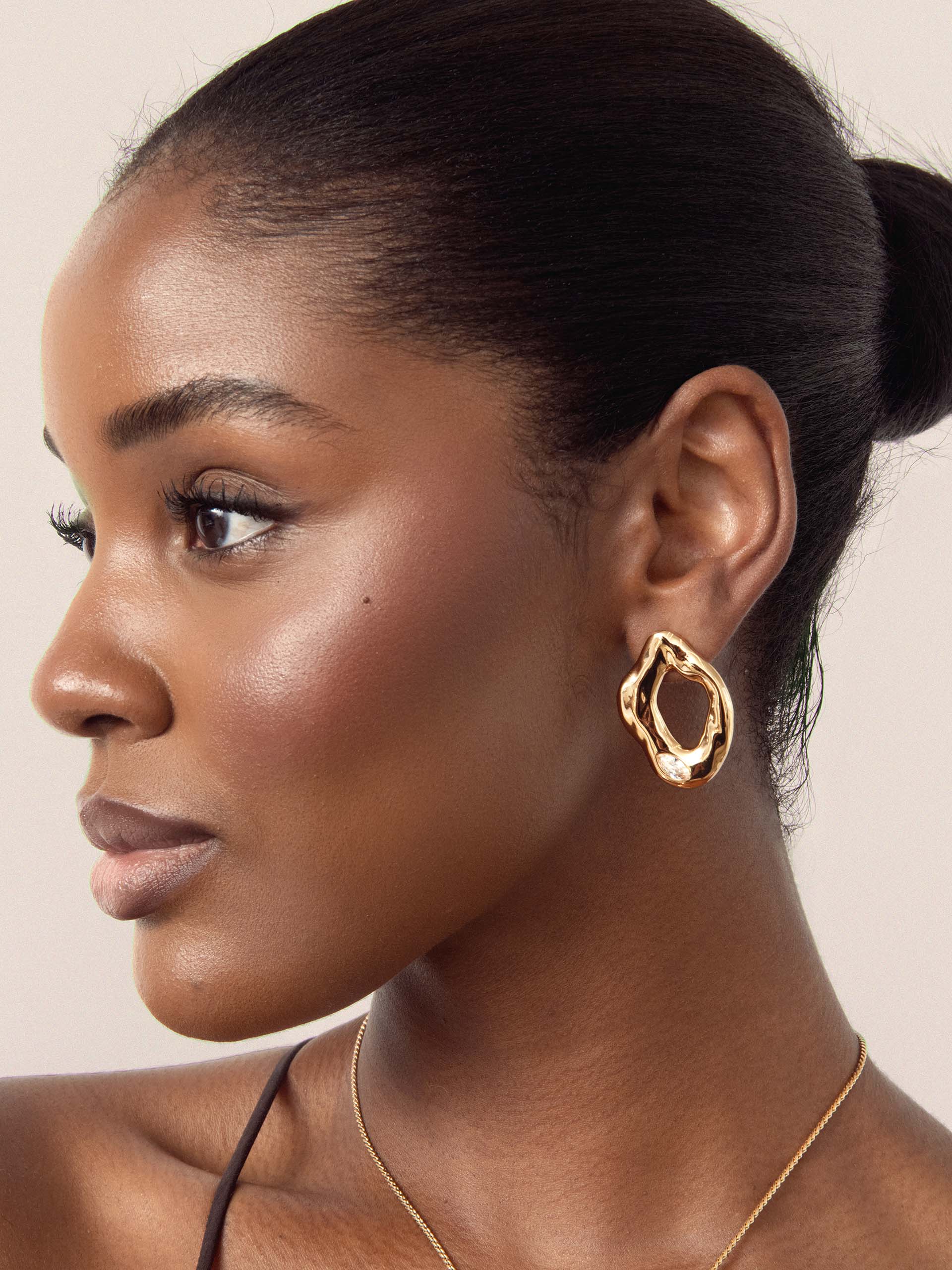 Ettika Melting Metal Crystal Earrings