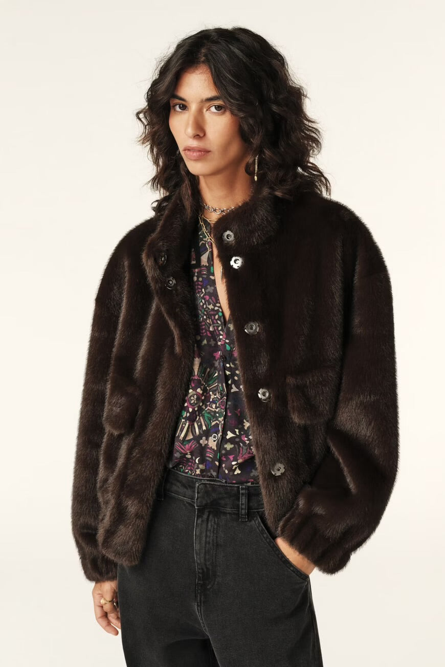 BA&SH Paros Faux Fur Jacket