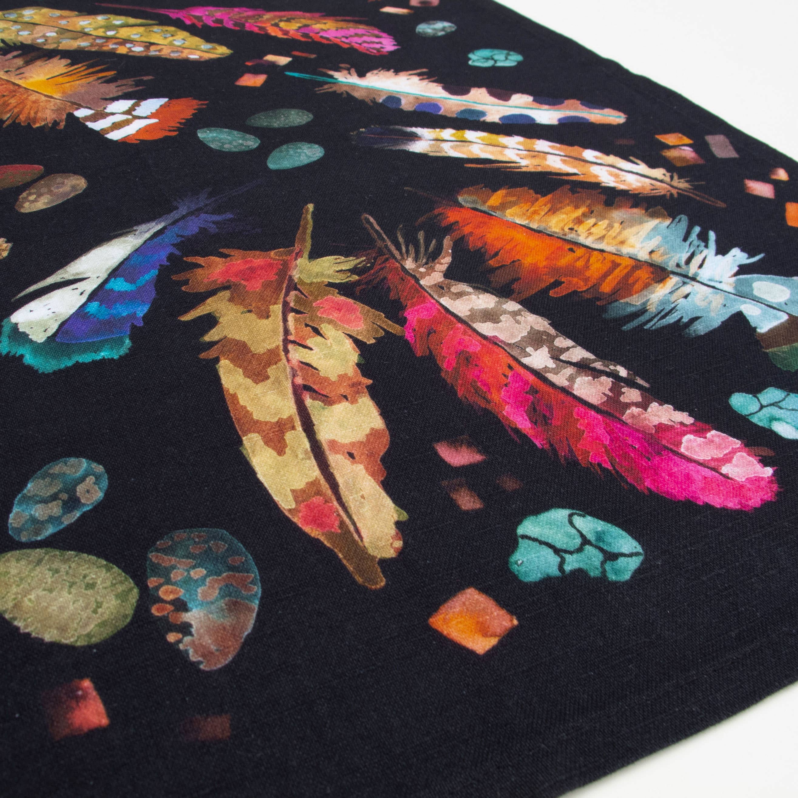 Betsy Olmsted Tea Towel - Feathers in Black