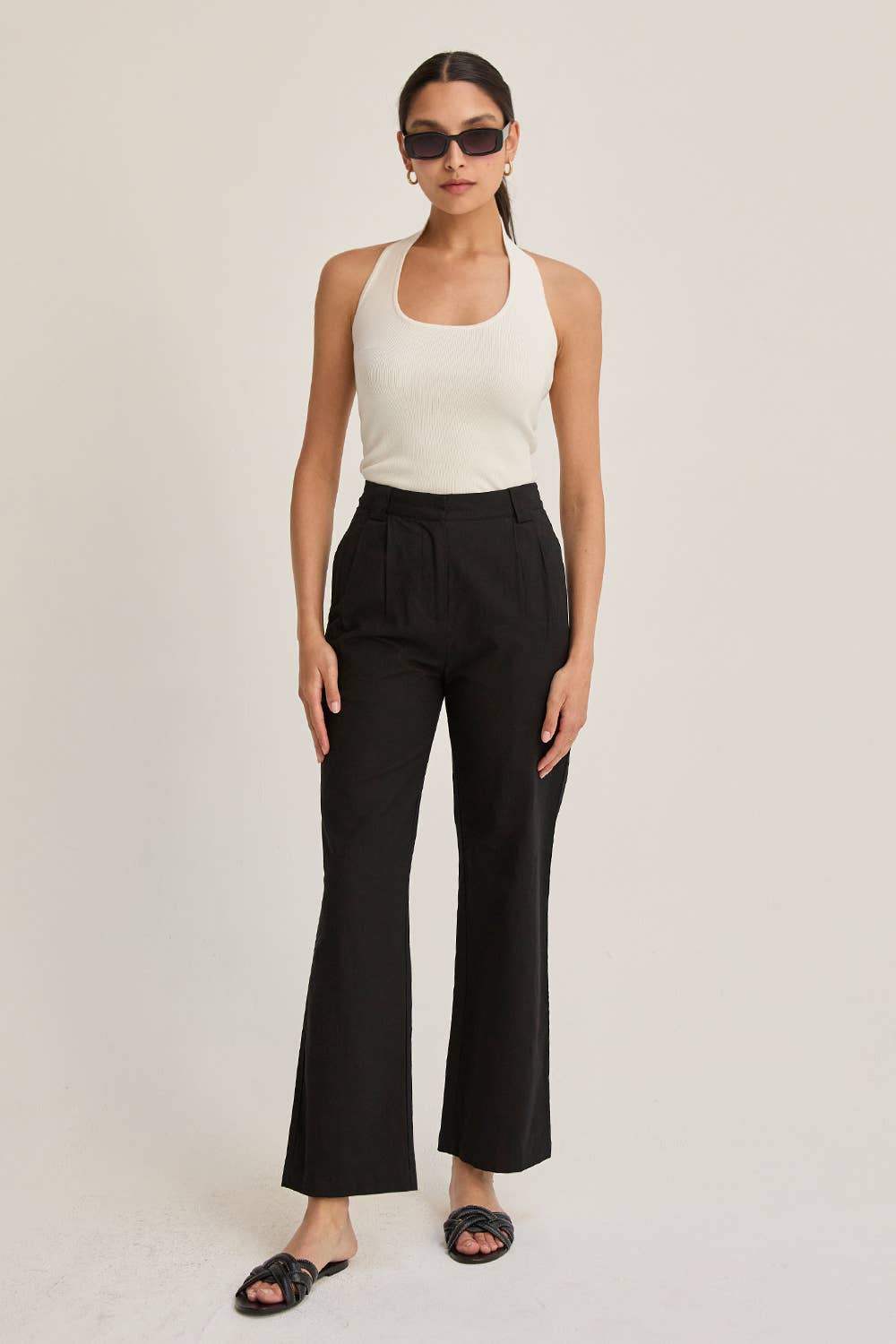 Crescent Erin Straight Leg Linen Trousers CP8662-1