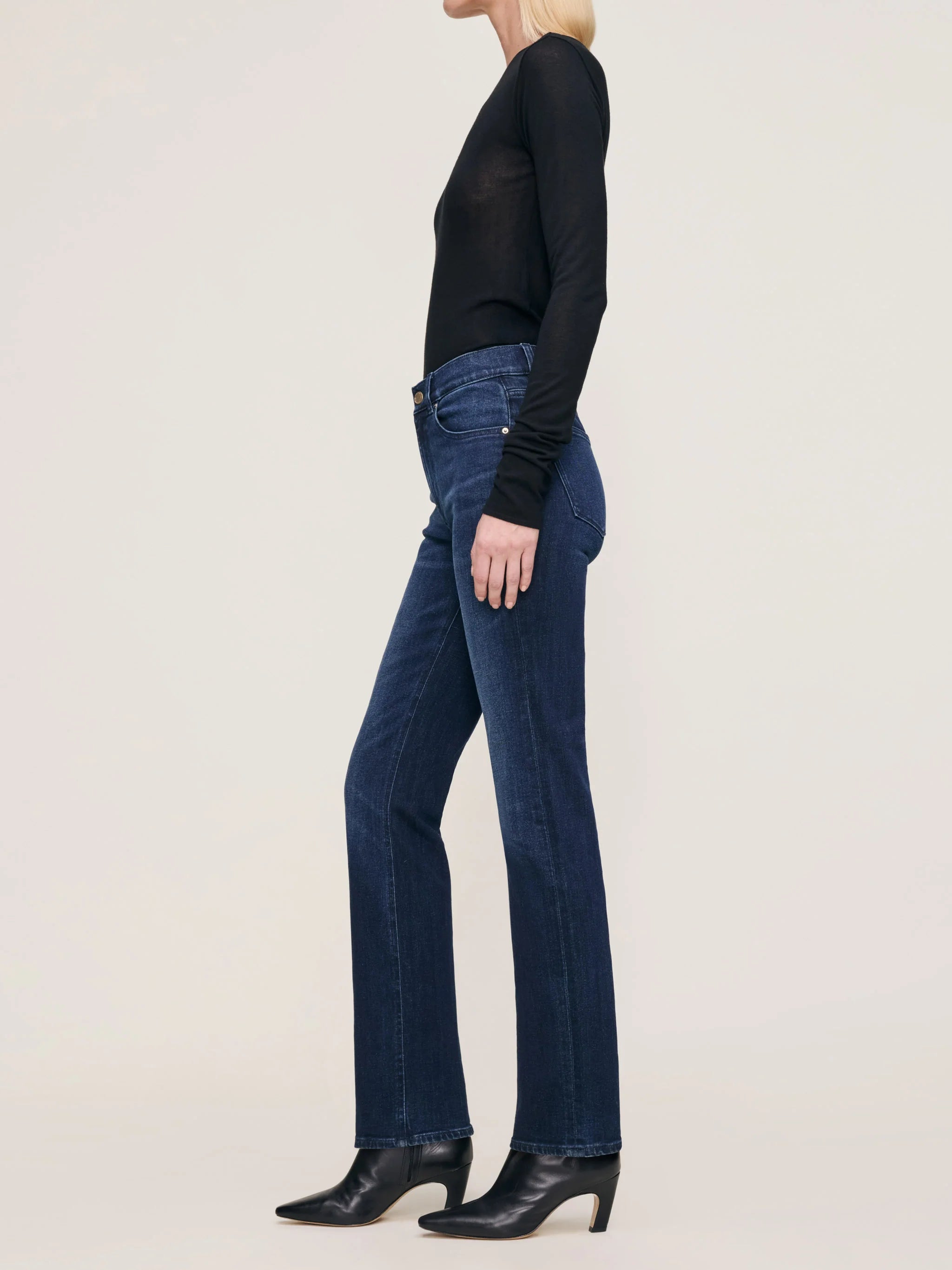 DL1961 Patti Straight High Rise 31" Jean in Blue Cave 14035