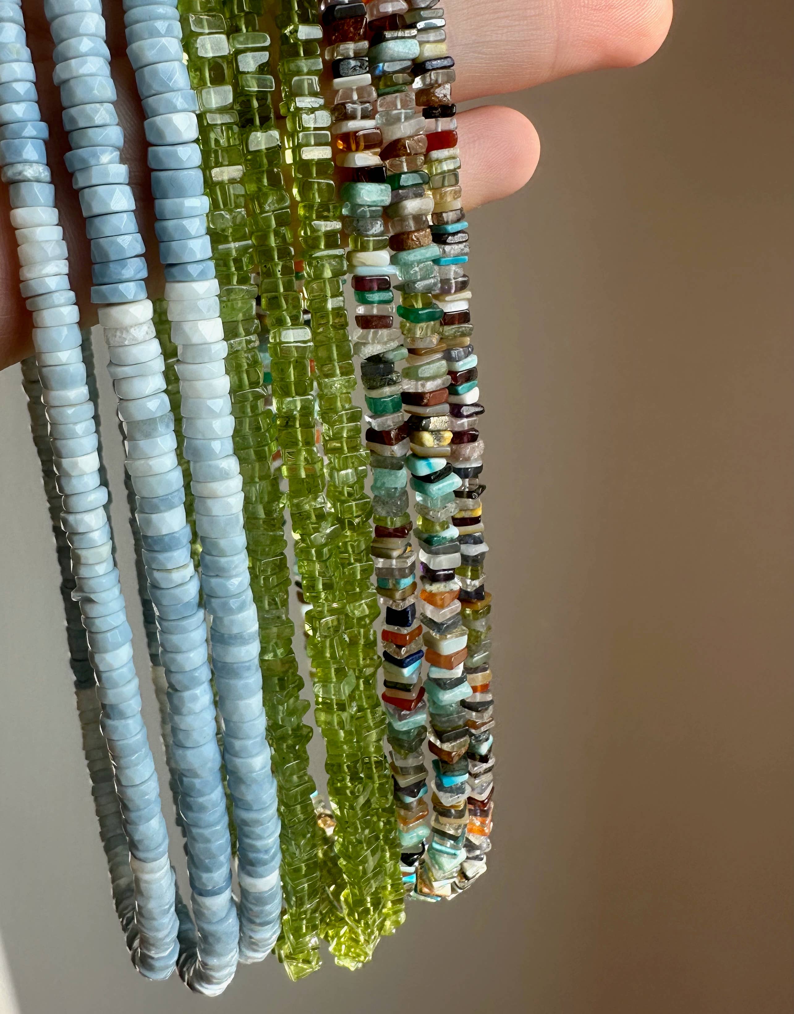 Anokhi Green Blue Peruvian Opal Beaded Necklace NKB72