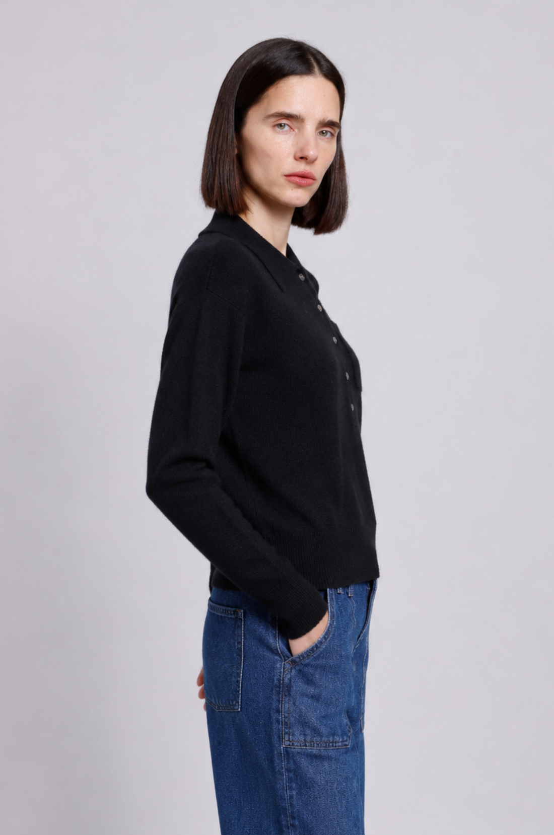 Minnie Rose Cashmere Henley Polo 99173