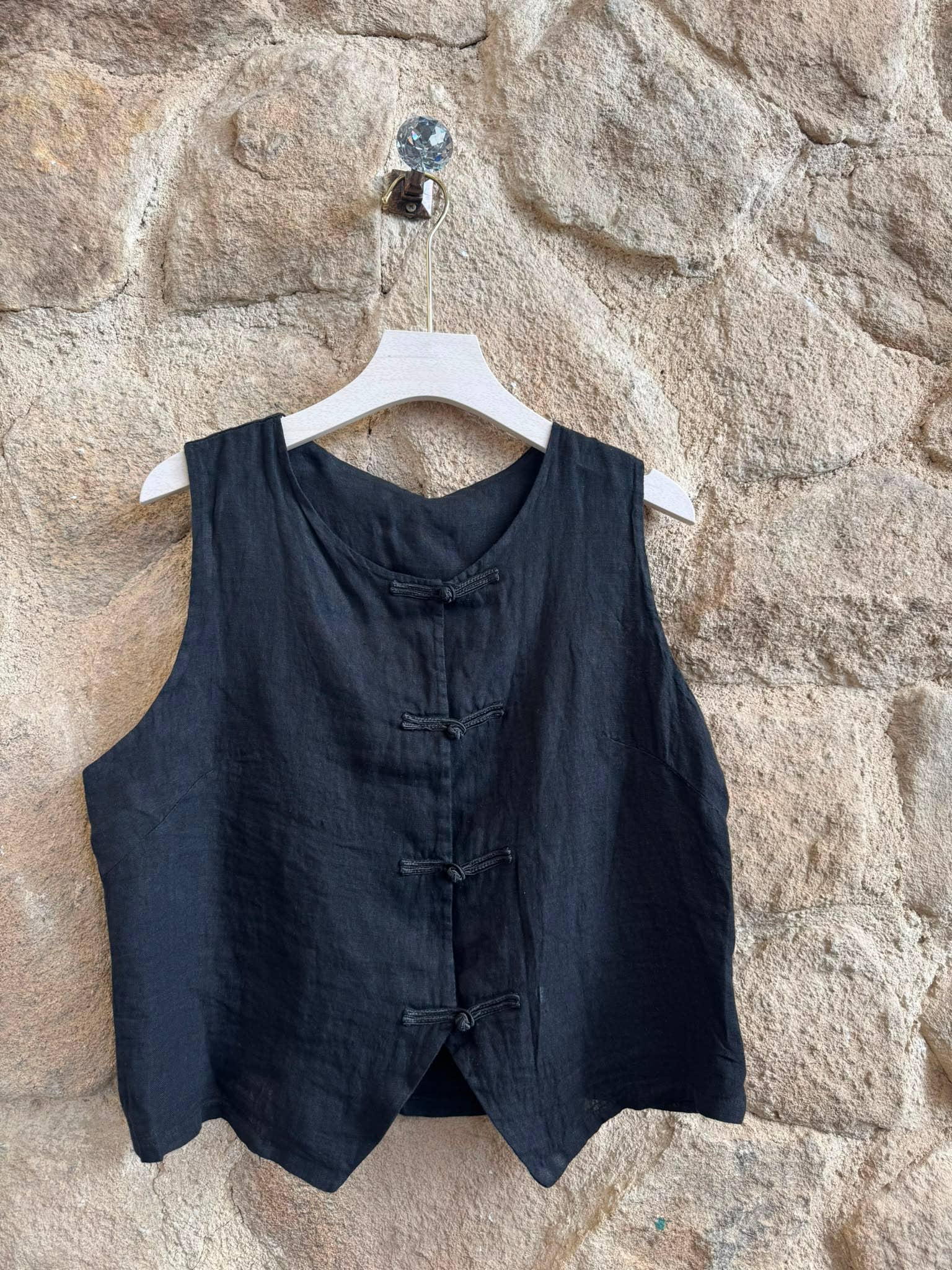 European Linen Vest 8763