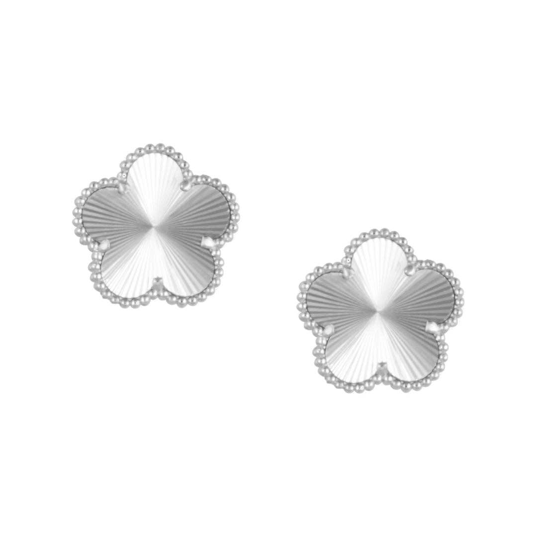 Sahira Adeline Clover Stud Earring in Silver
