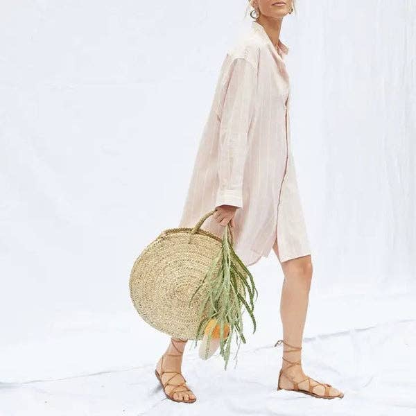 French Market Beach Straw Bag Moroccan Basket #9