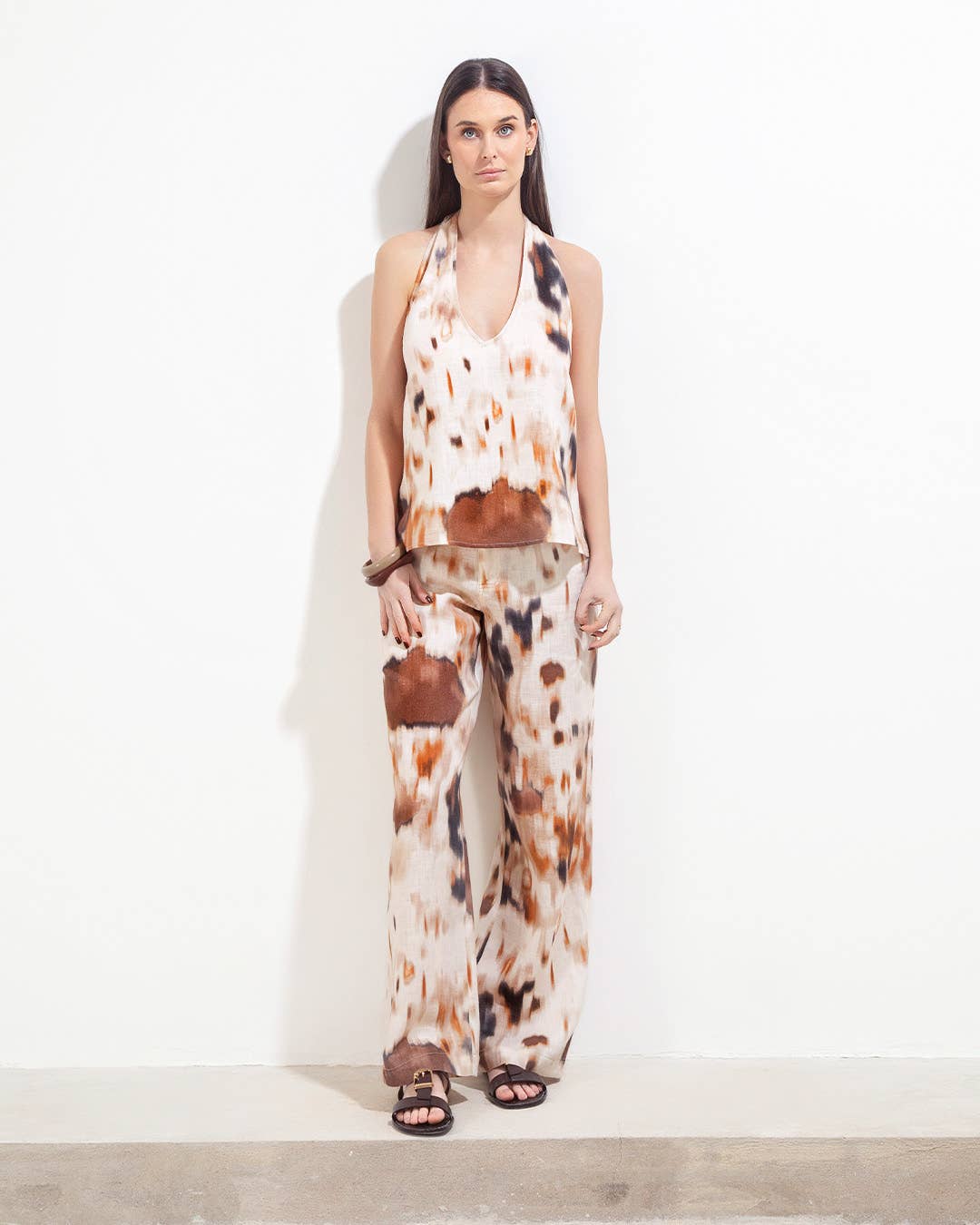 Maria La Paz Oxford Pant Monet in Chocolate Linen