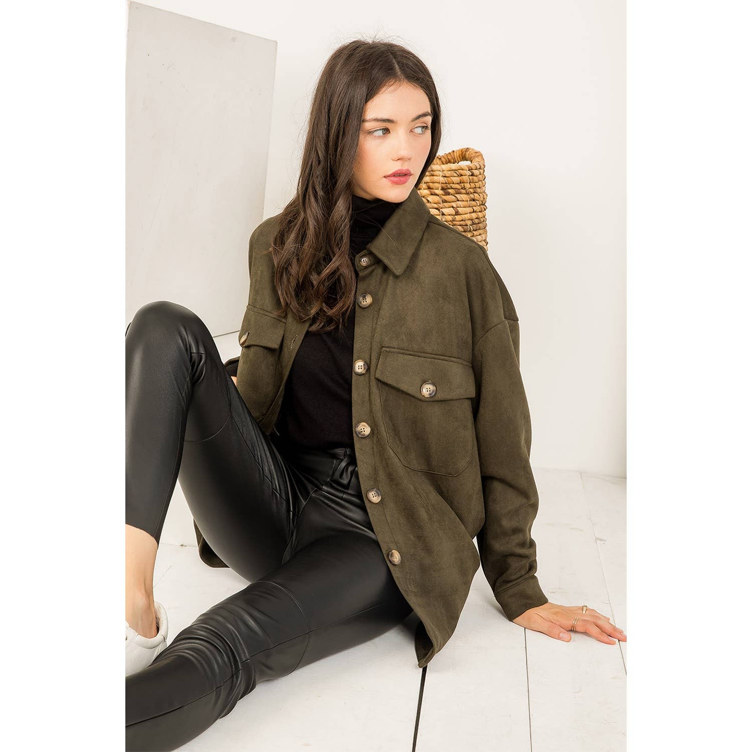 THML Suede Button Up Jacket THS0995