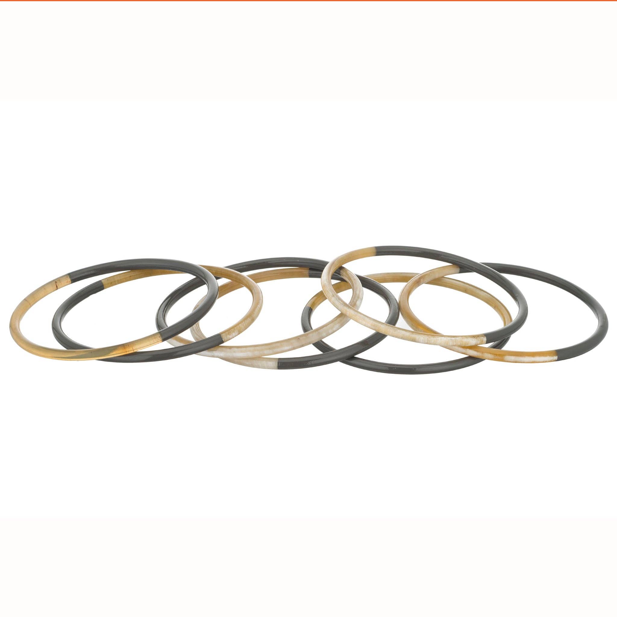 VIVO Natural Horn Bangle Set With Lacquer CTB123