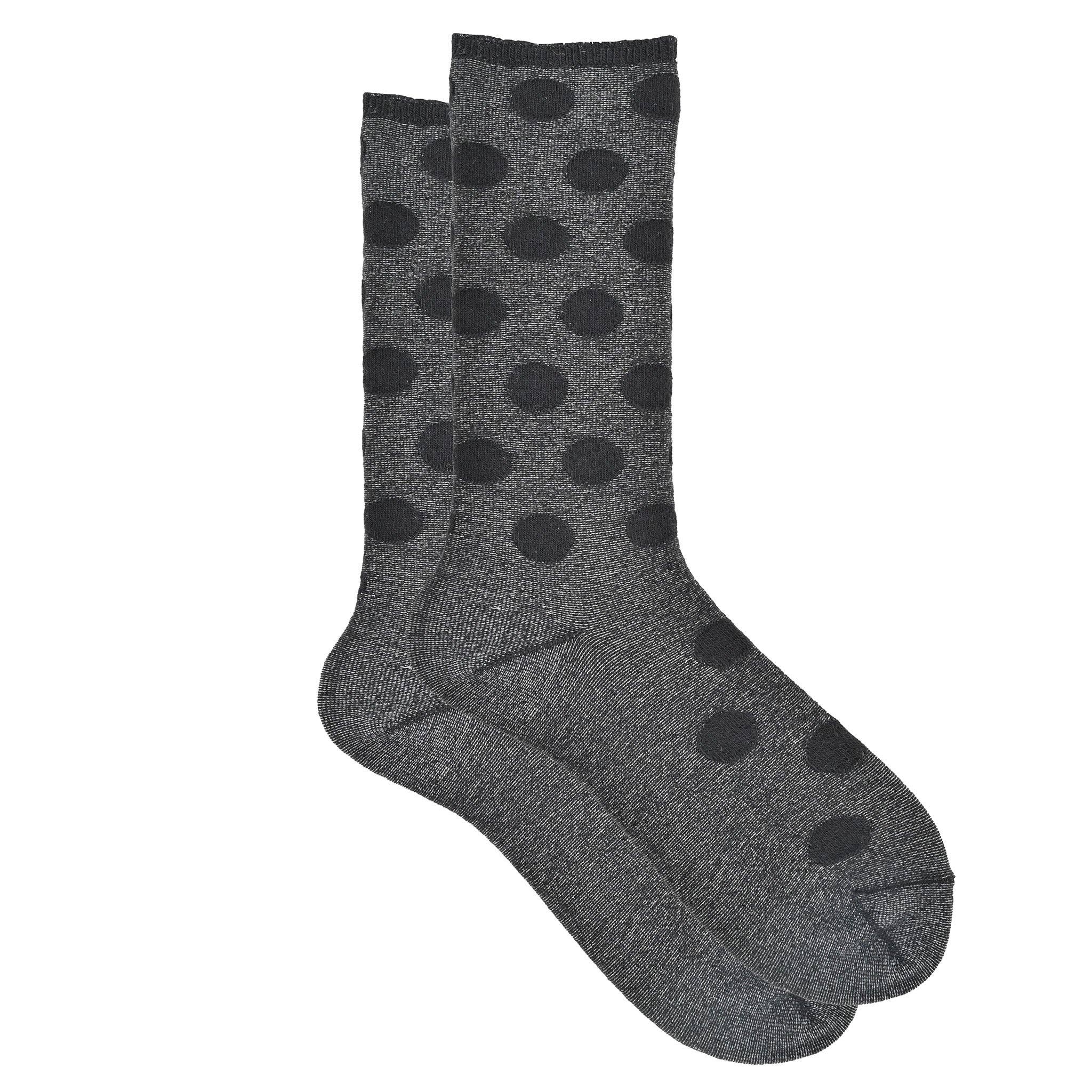 iLux Condotta Cashmere Silk Reverse Dot Crew Socks 1713