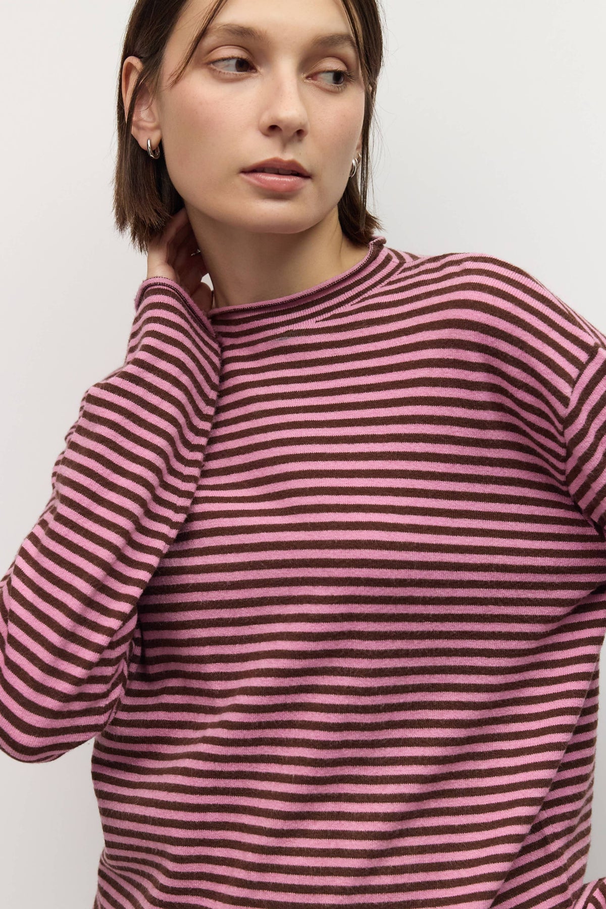 All Row The Cierra Sweater | Striped Mockneck Sweater