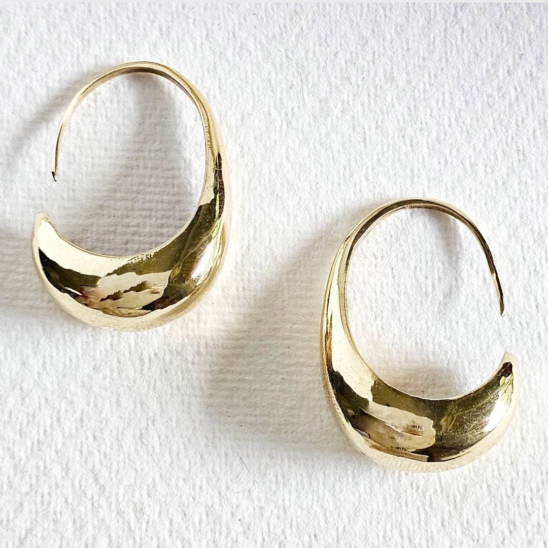 Bisjoux Brass Hoop Arc Earrings